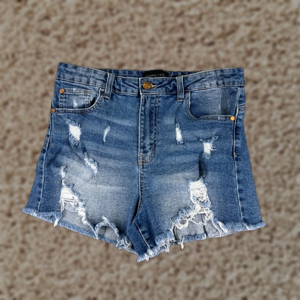 Vintage Kendall Kyl Denim Shorts Womens 11 Blue High Rise Cut-Off 28x3 Cotton Blend Jeans Short Shorts Casual Denim Vintage? No. Size 32" / US 10 / IT 46 - 1 Thumbnail