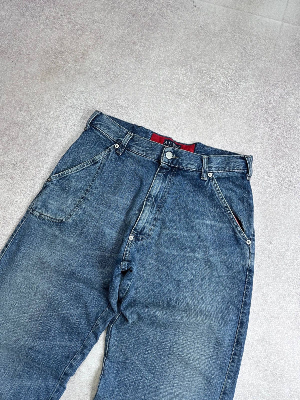 Armani Vintage 90s Armani Metal Logo Baggy Y2K Jeans U20 32 Size US 32 / EU 48 - 5 Thumbnail