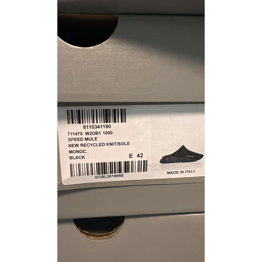 Balenciaga o1rshd1 Q:2 / New Recycled Knit/Sole Speed Mule Slipper Size US 9 / EU 42 - 22 Thumbnail