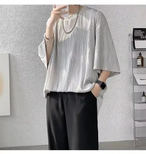 Japanese Brand Hirasawa x Eri 💎 Korean Wave Pleated Relaxed Tee T-shirt Size US XL / EU 56 / 4 - 6 Thumbnail