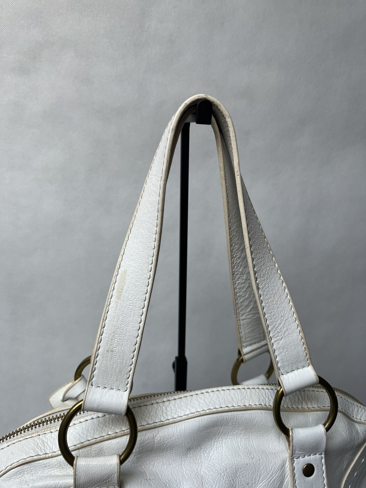 Yves Saint Laurent Yves Saint Laurent rive gauche Muse white leather hand bag Size ONE SIZE - 11 Thumbnail