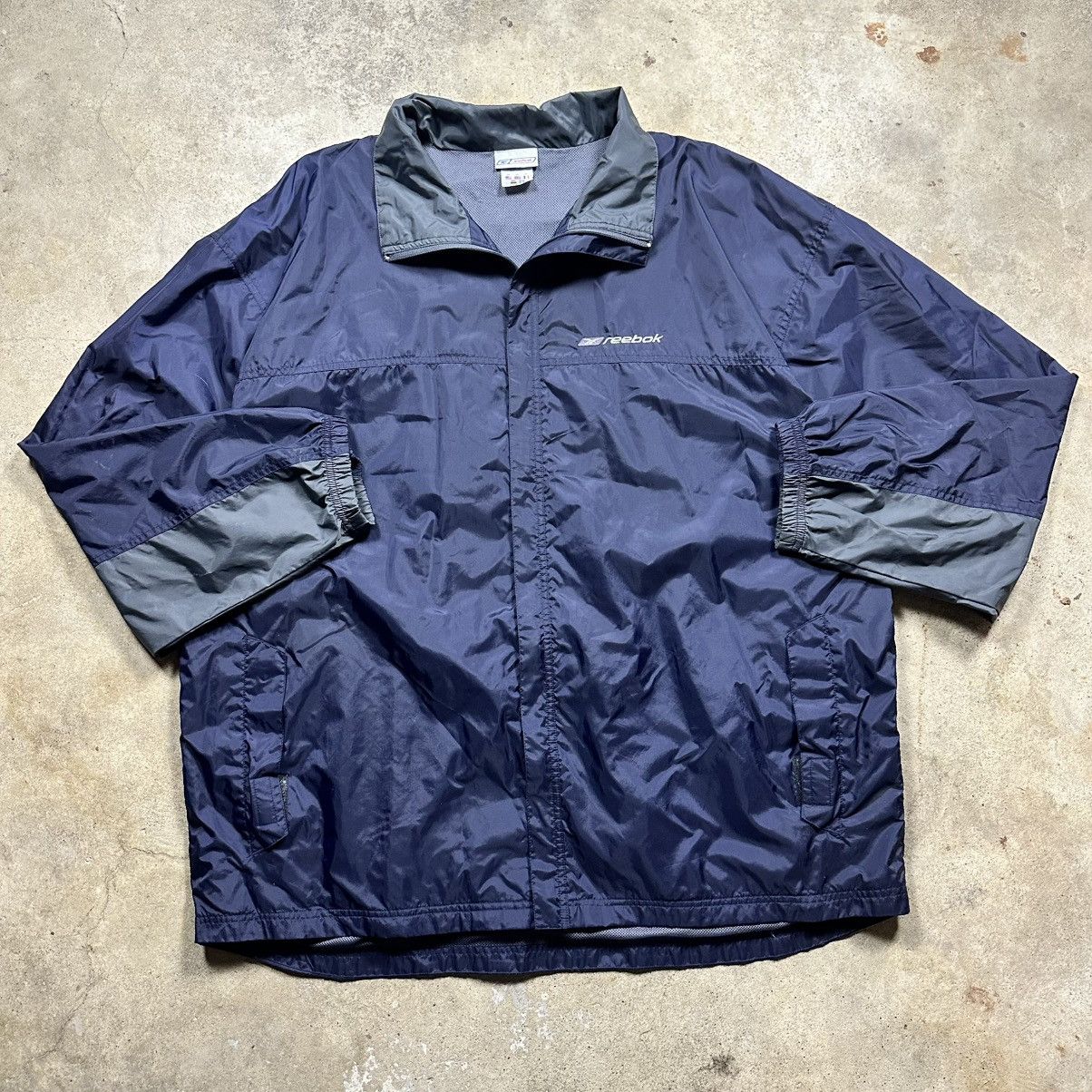 Reebok Vintage Y2K Baggy Navy Blue Reebok Windbreaker Size XXL Size US XXL / EU 58 / 5 - 1 Thumbnail
