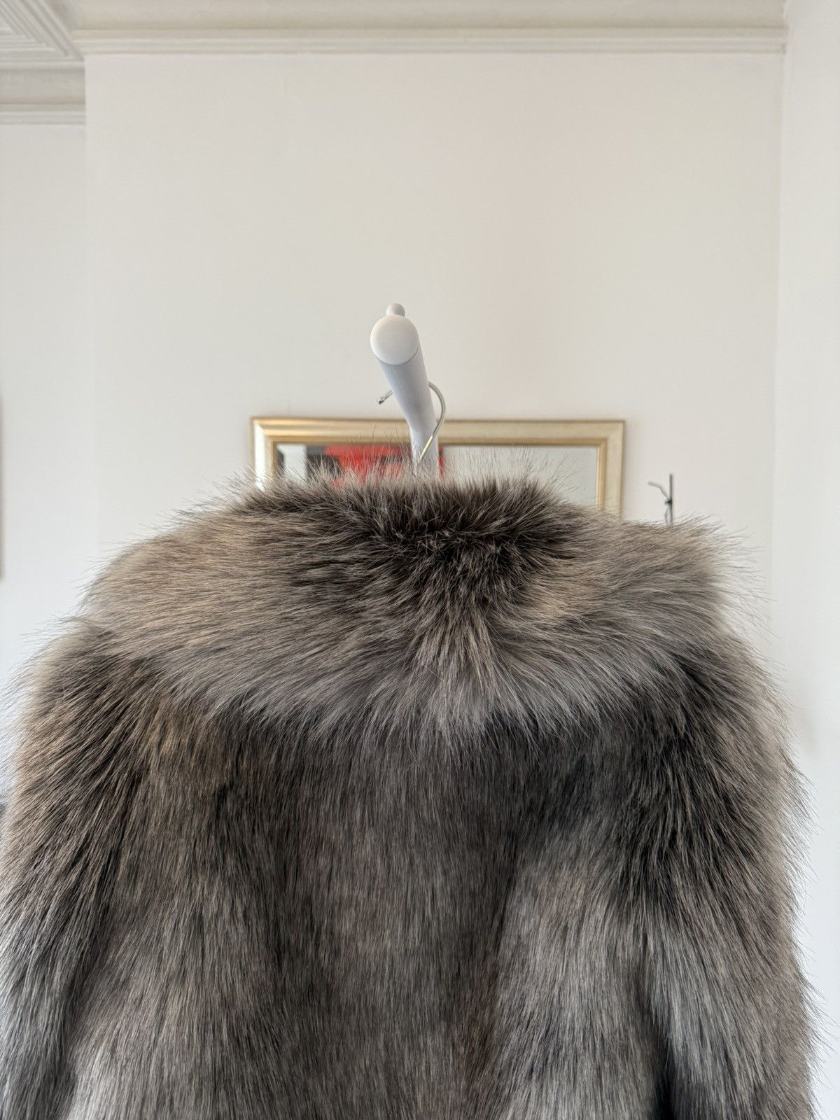 Saint Laurent Paris FW23 Saint Laurent Short Grey Animal-Free Fur Coat Size M / US 6-8 / IT 42-44 - 12 Thumbnail