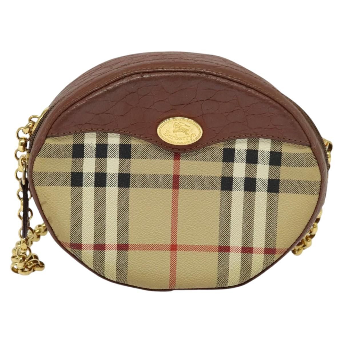 Burberry Burberry Nova Check Chain Shoulder Bag Pvc Leather Brown Size ONE SIZE - 13 Thumbnail