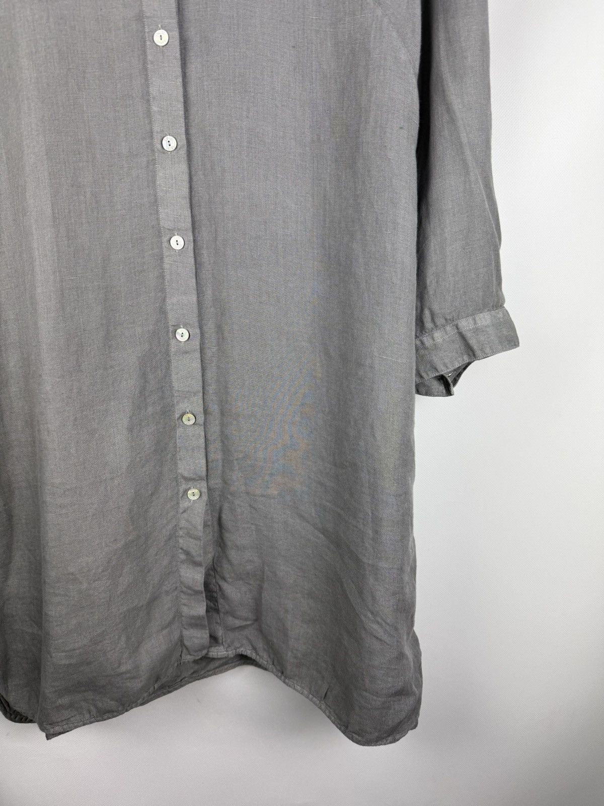 120% Lino 120% Lino Long Sleeve Linen Button Up Lagenlook Shirt Dress Size XL / US 12-14 / IT 48-50 - 6 Thumbnail