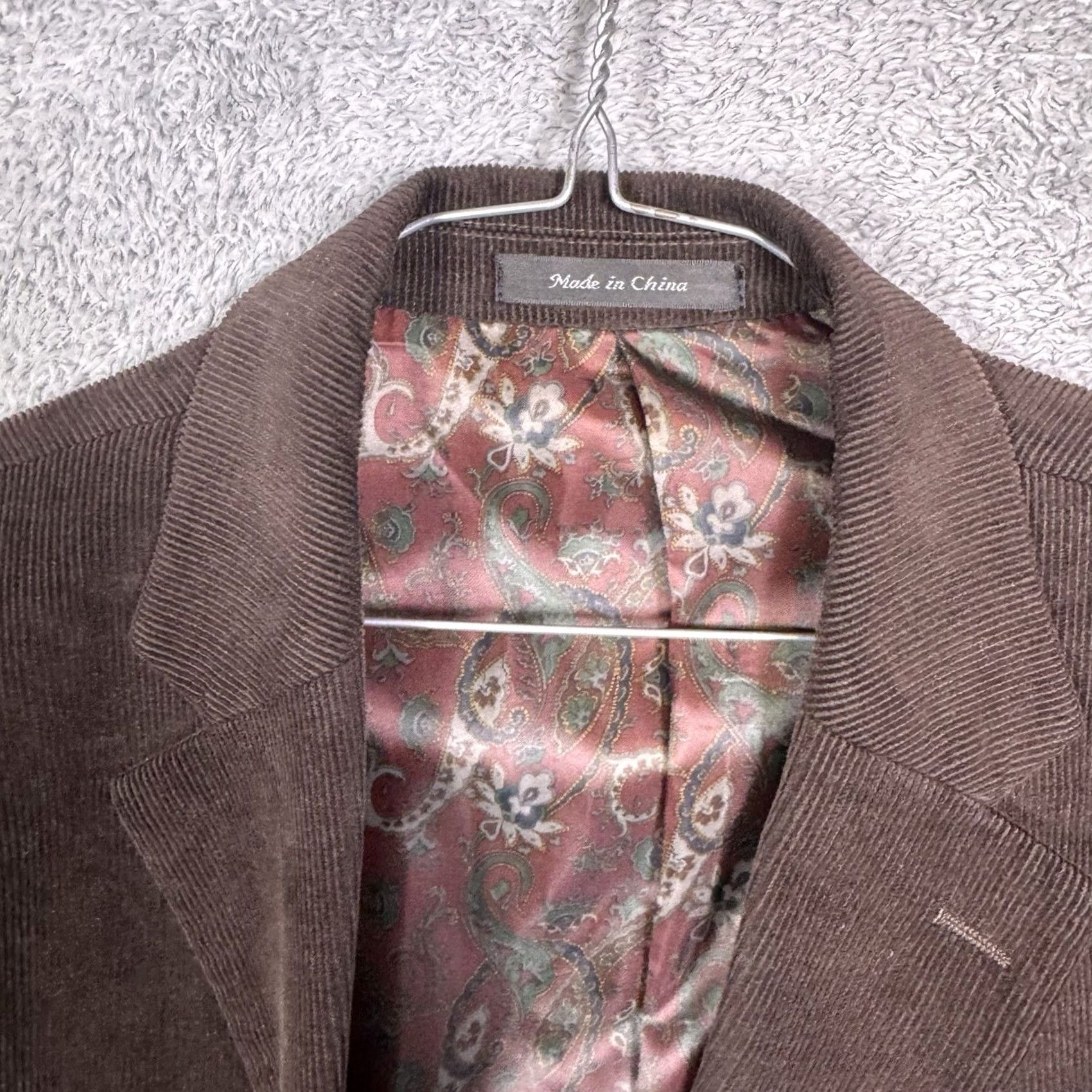 Ralph Lauren Ralph Lauren Sport Jacket Blazer Corduroy Brown Paisley Lined Mens 46L Size 46R - 4 Thumbnail