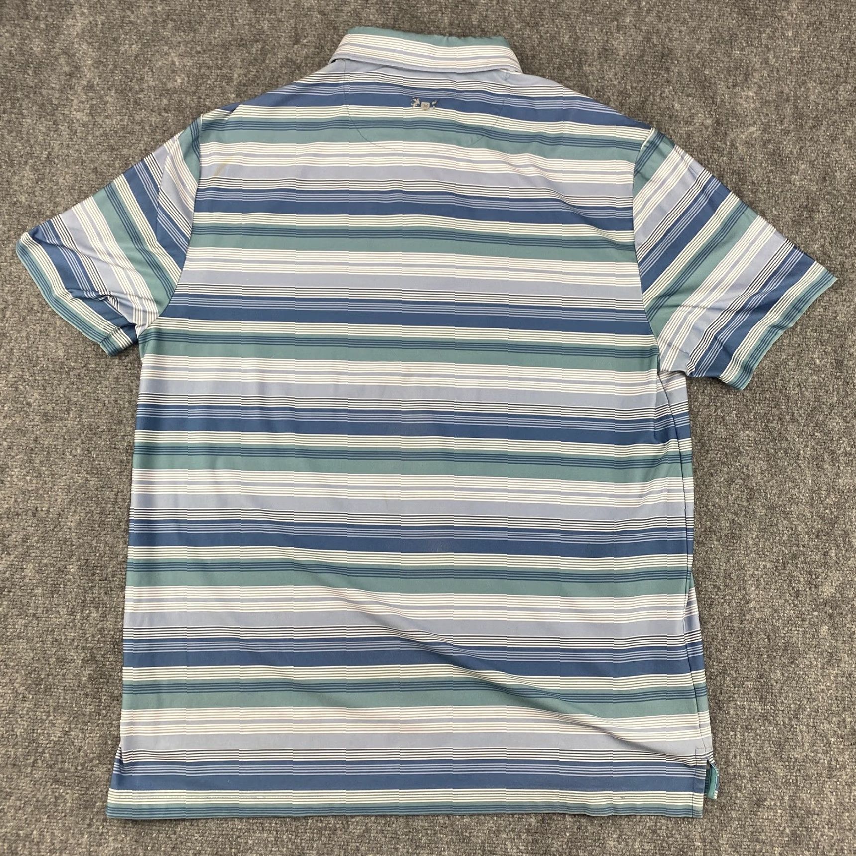 Vintage Hickey Freeman Polo Shirt Mens L Blue Green Striped Golf Performance HF Logo Shirt Size US L / EU 52-54 / 3 - 6 Thumbnail