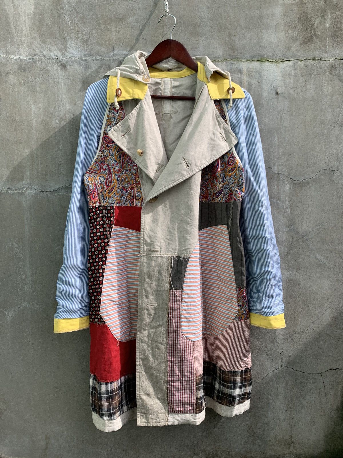Junya Watanabe SS16 RUNWAY Patchwork Reversible Double Breasted Coat Size US S / EU 44-46 / 1 - 2 Thumbnail