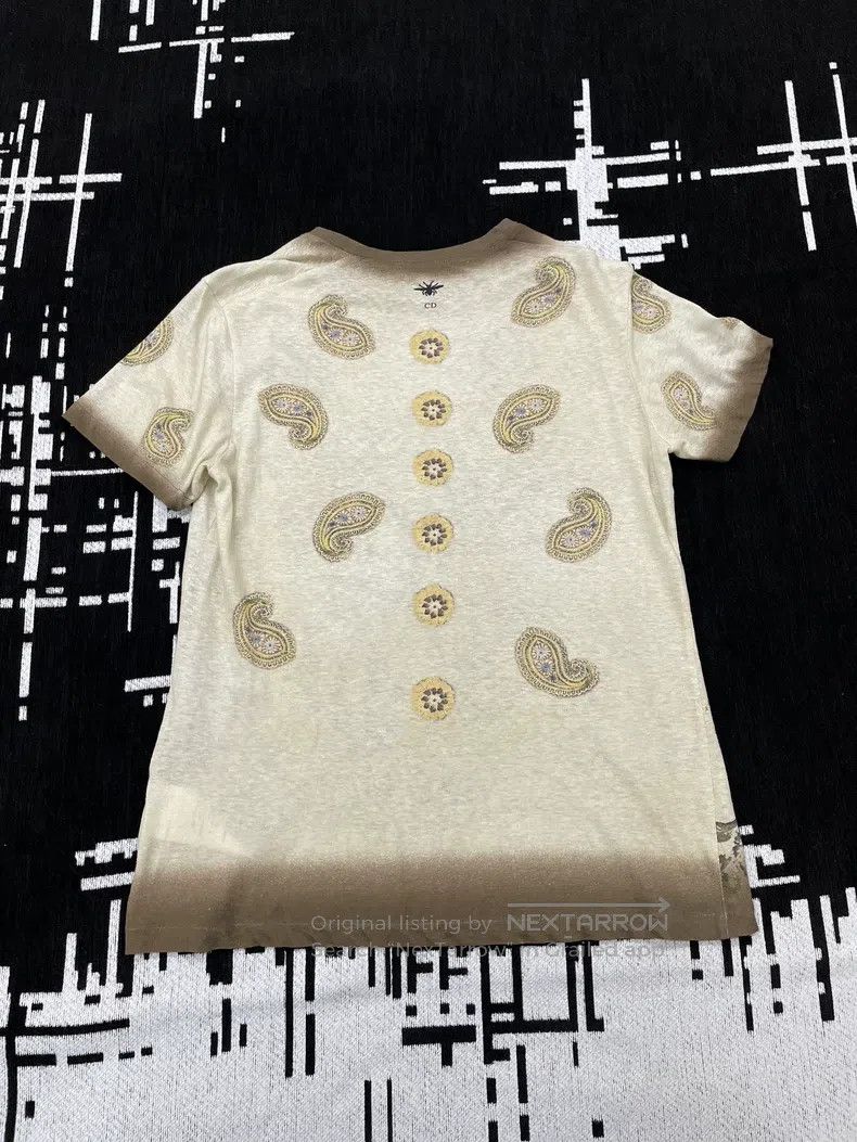 Dior Dior Linen natural painting style T-shirt short sleeve Size S / US 4 / IT 40 - 3 Thumbnail