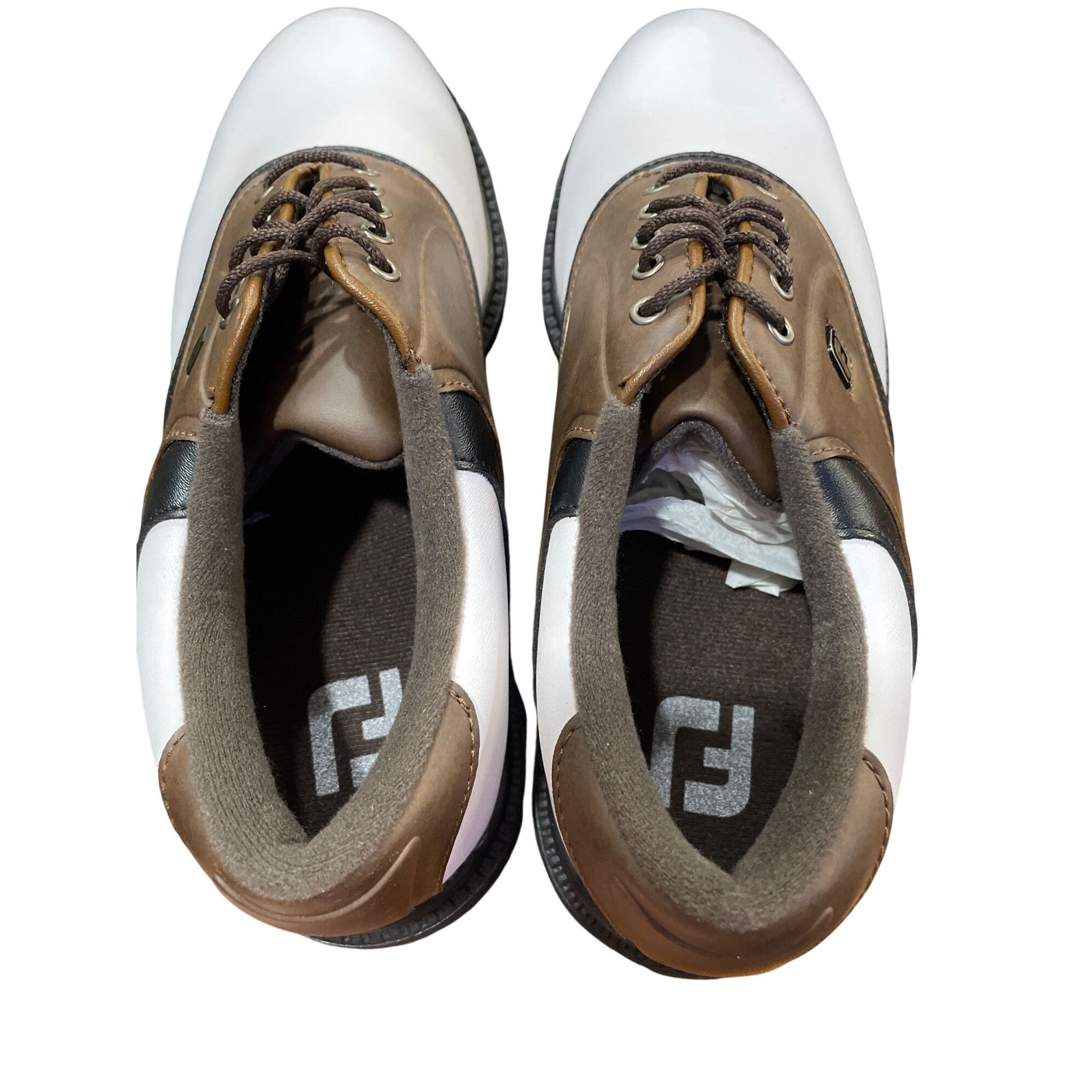 Footjoy Foot Joy mens white brown leather rubber golf shoes sneakers Size US 8.5 / EU 41-42 - 13 Thumbnail