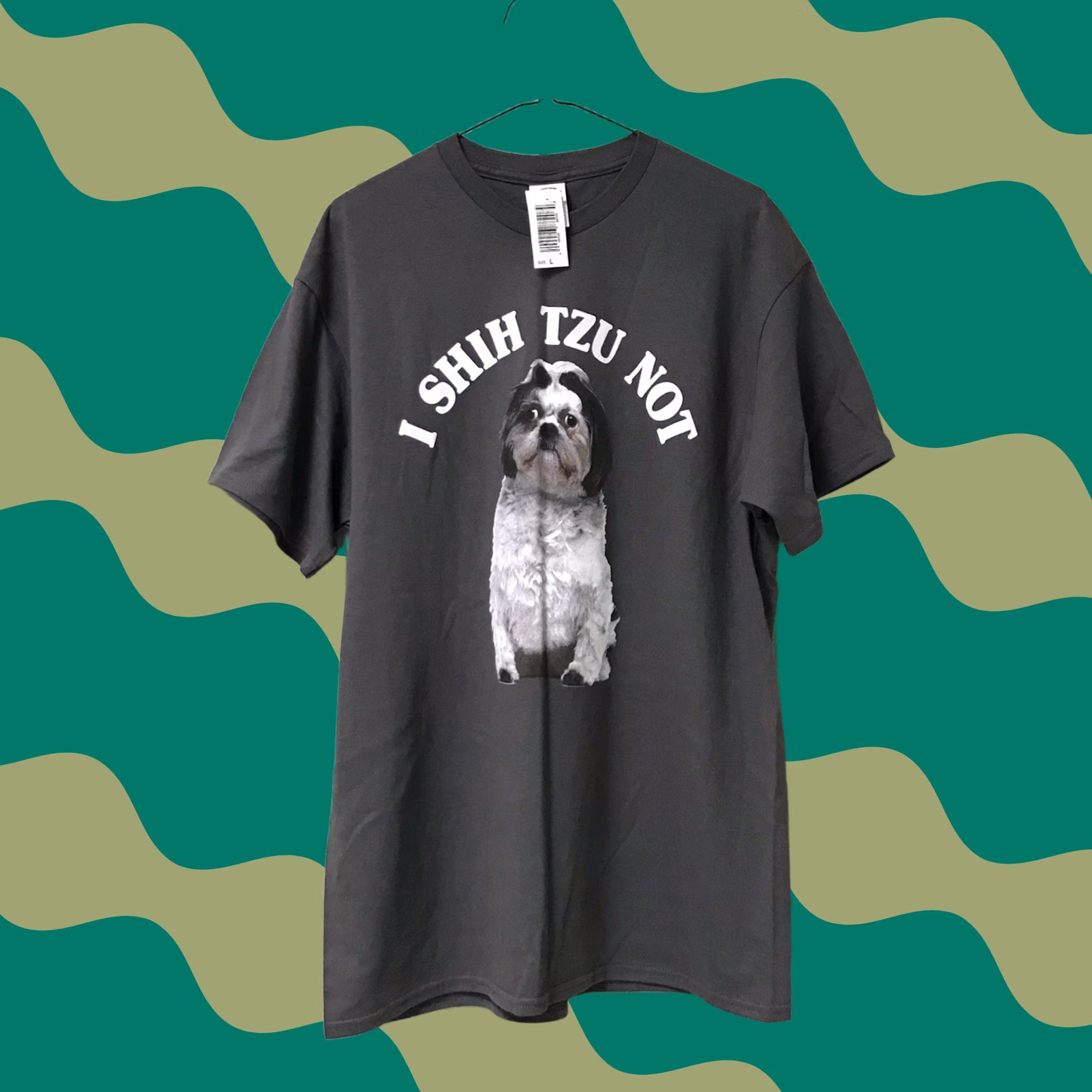 Delta Delta Unisex T-Shirt Dark Gray “I Shih Tzu Not” Dog Puppy Funny Graphic Crew Neck L Size L / US 10 / IT 46 - 1 Thumbnail