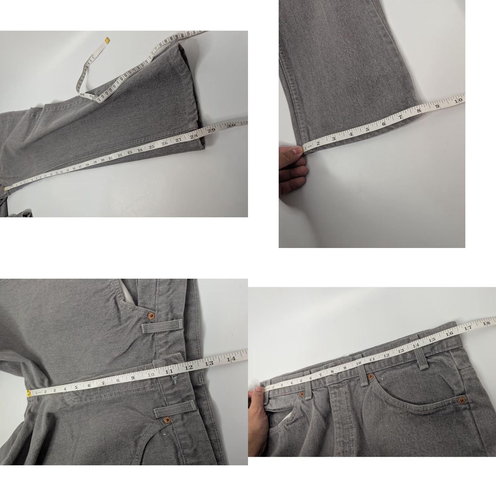 Levi's VINTAGE Levi's 509 Jeans Mens 32x28 Grey Denim Pants Straight Leg Cotton Denim Logo 80s Mens Jeans Size US 32 / EU 48 - 8 Thumbnail