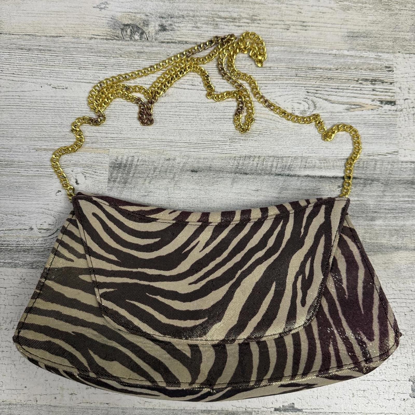 Designer J Renee Zebra Print Gold Chain Crossbody Size ONE SIZE - 1 Thumbnail