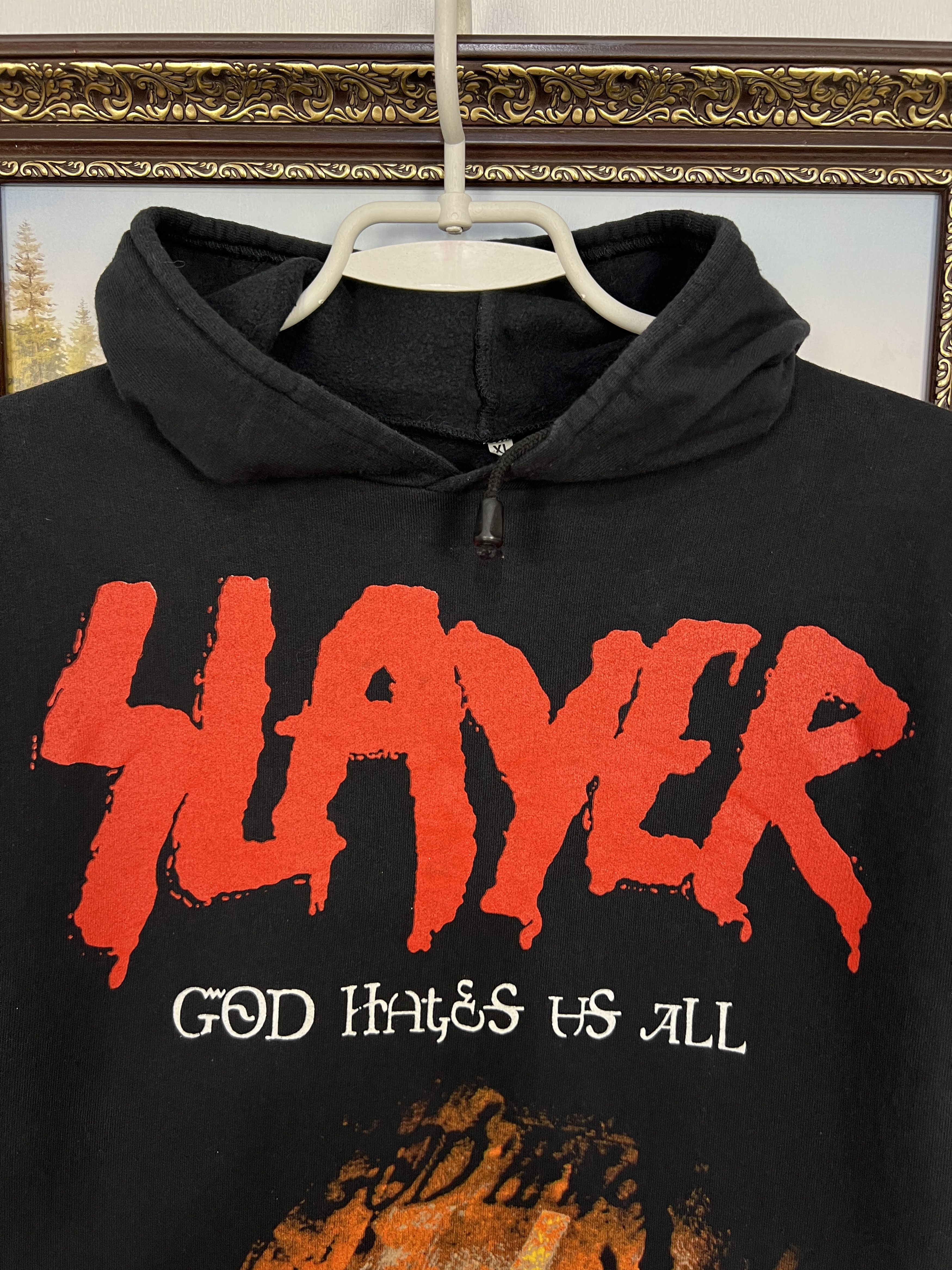 Vintage Vintage Slayer God Hates Us All Over Print Hoodie Black Size US M / EU 48-50 / 2 - 3 Thumbnail