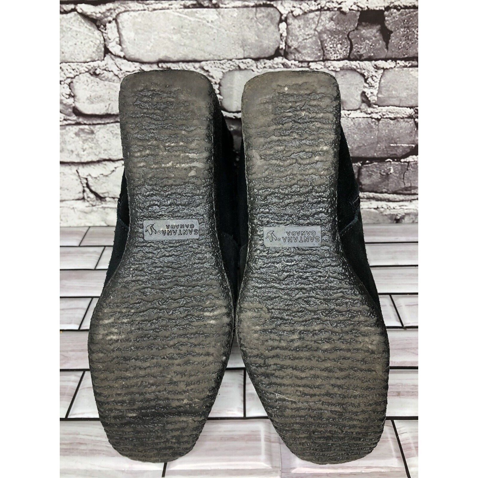 Other Aquatherm by Santana Canada Tati Black Suede Fur Winter Wedg Size US 8 / IT 38 - 6 Thumbnail