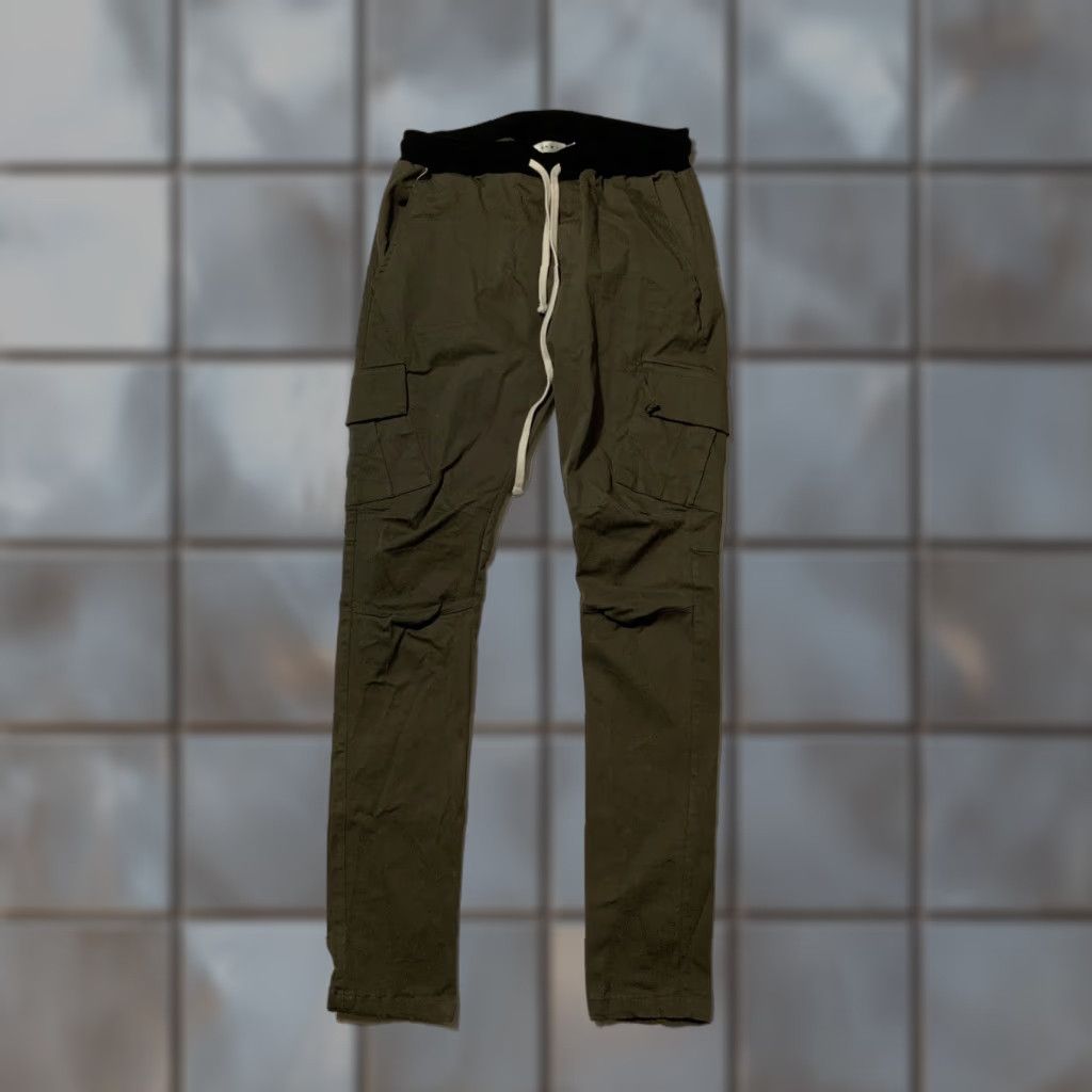 MNML MNML Los Angeles Slim Fit Olive Green Cargo Drawstring Utility Pants M Men Cargo Pants Slim Drawstring 32in Inseam Regular Size Olive Green Mens Size US 31 - 1 Thumbnail