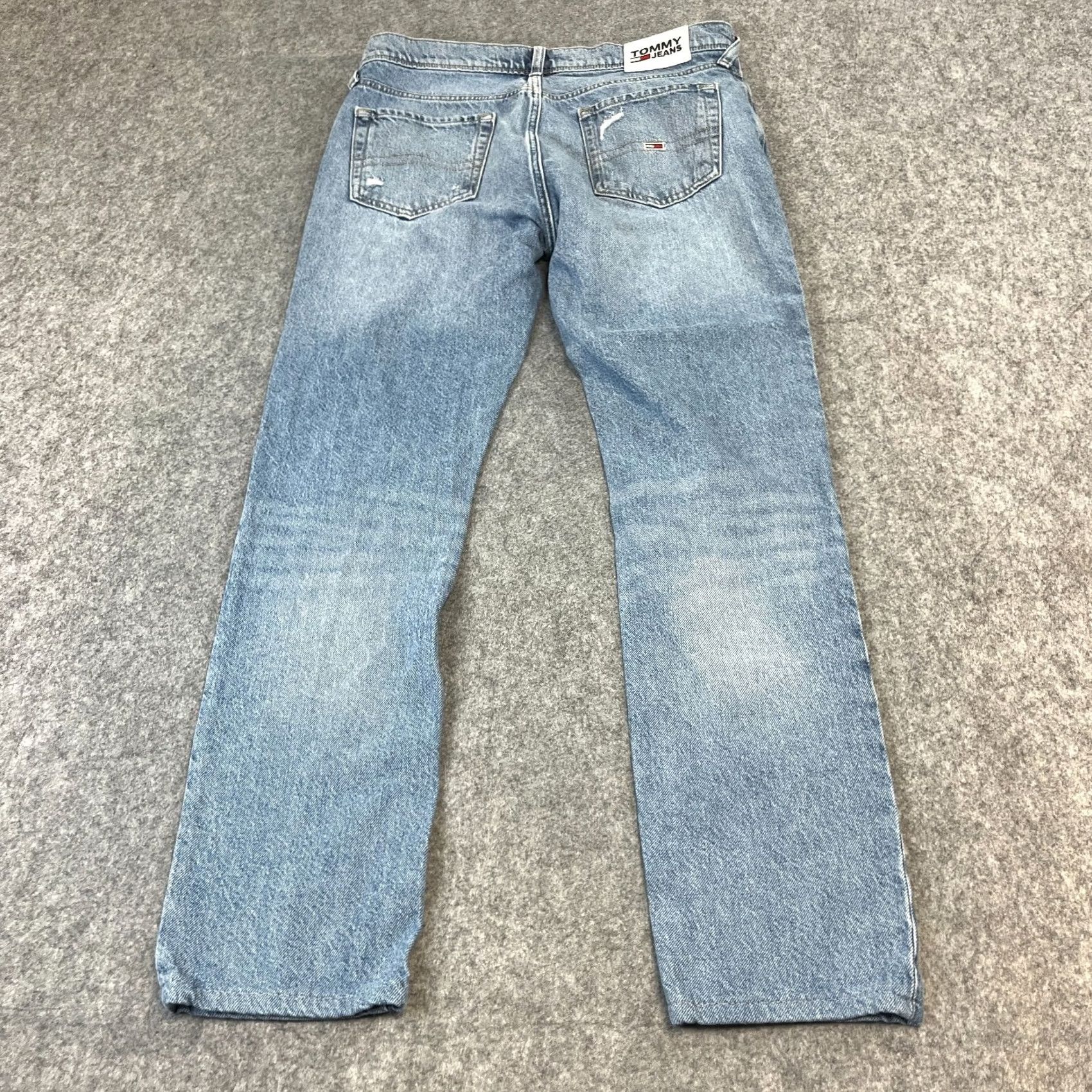 Tommy Hilfiger Tommy Hilfiger Mens Jeans Slim Scanton 34x30 Light Blue Distressed Denim 5-Pocket Shirt? (Note: Item was not labeled as Shirt; corrected below) Size US 34 / EU 50 - 2 Thumbnail