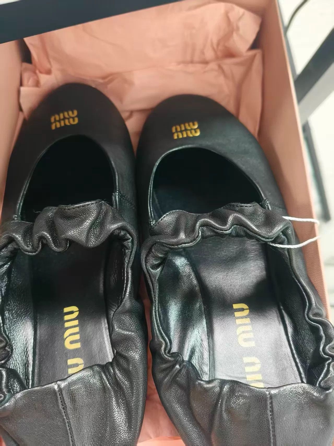 Miu Miu MIU MIU Black 37 Flat Shoes Size US 6.5 / IT 36.5 - 1 Thumbnail