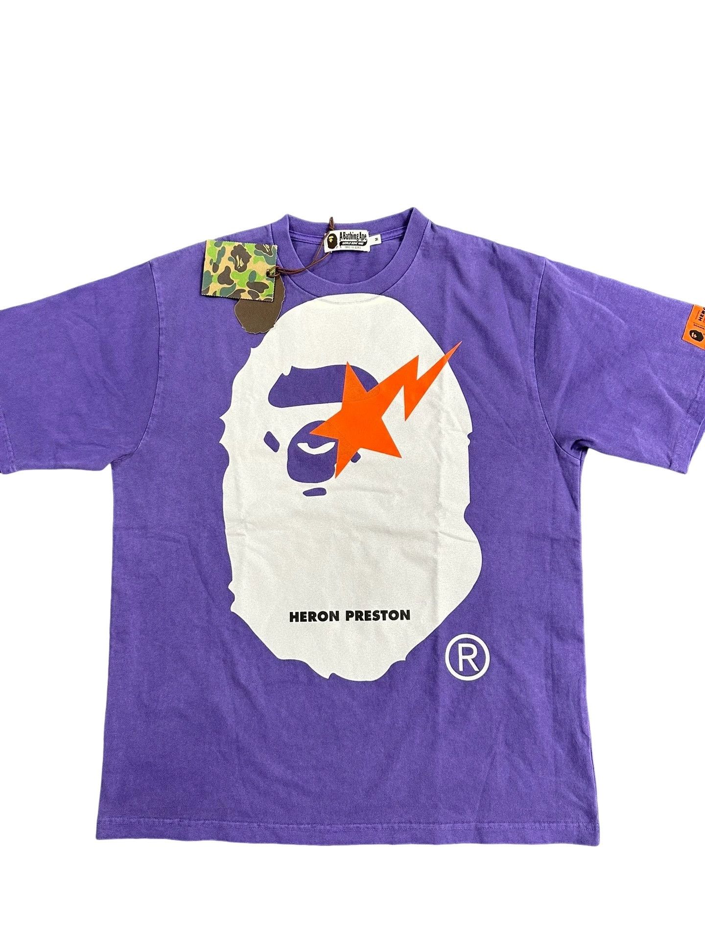 Bape BAPE x Heron Preston Graphic T-Shirt Purple Size M Size US M / EU 48-50 / 2 - 1 Thumbnail