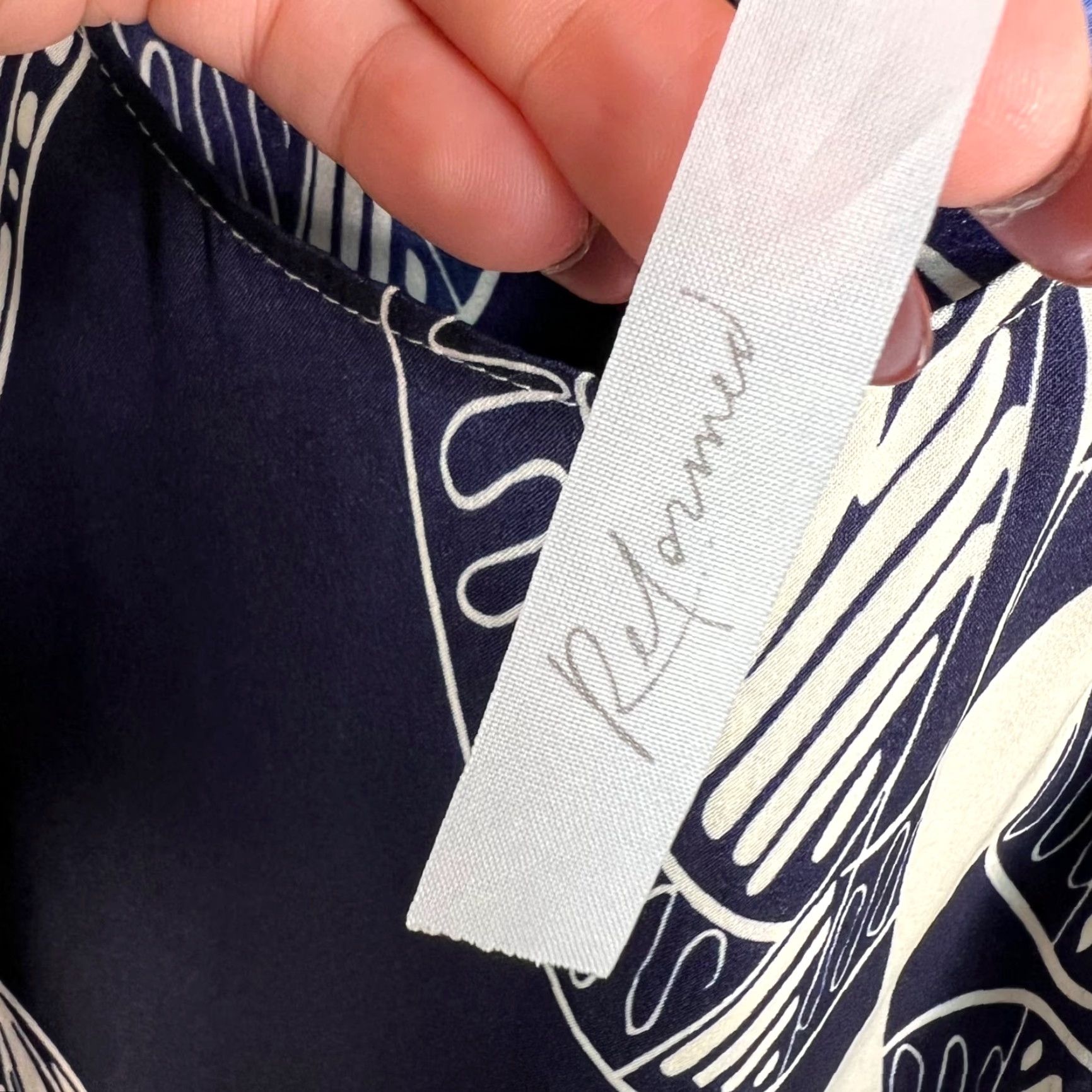 Vintage Reformed Womens Small Sleeveless Blue & White Tribal Print Top Tank Shirt Summer Women's S Blue Tribal Print Sleeveless Top (Adult) Size S / US 4 / IT 40 - 3 Thumbnail