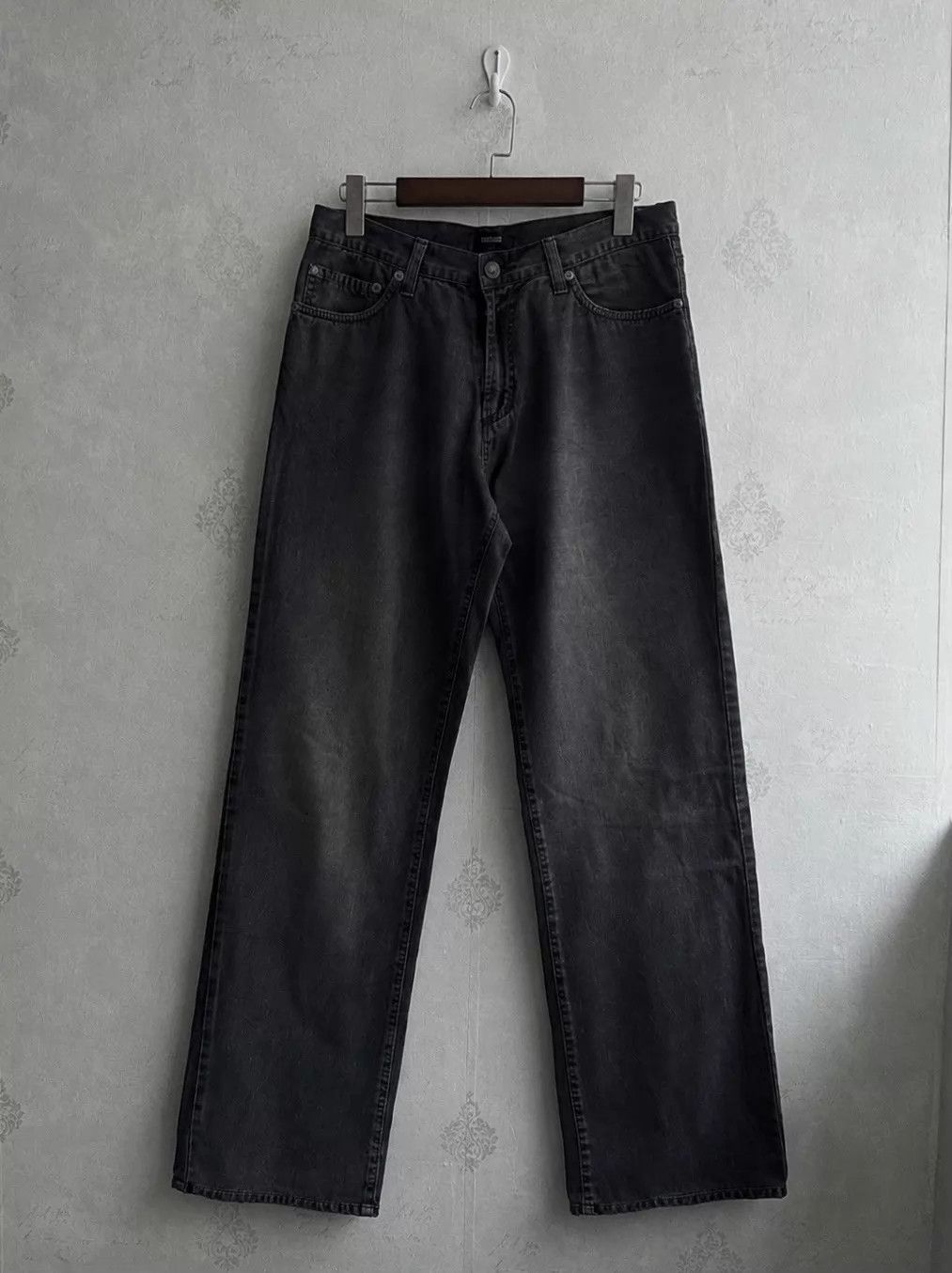 Versace Versace 00s Gray-Blue Washed Distressed Pants Size US 34 / EU 50 - 1 Thumbnail