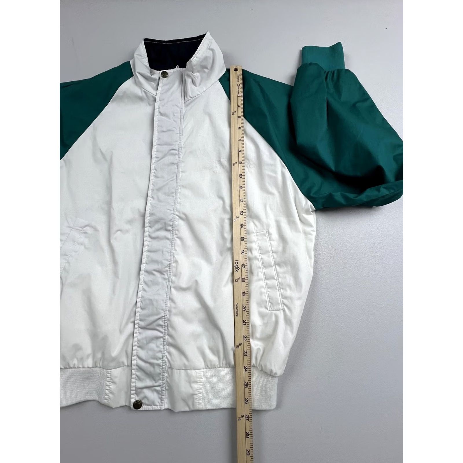 Vintage VINTAGE Four Seasons Jacket Mens Medium White Green Nylon Windbreaker Lined USA Size US M / EU 48-50 / 2 - 6 Thumbnail