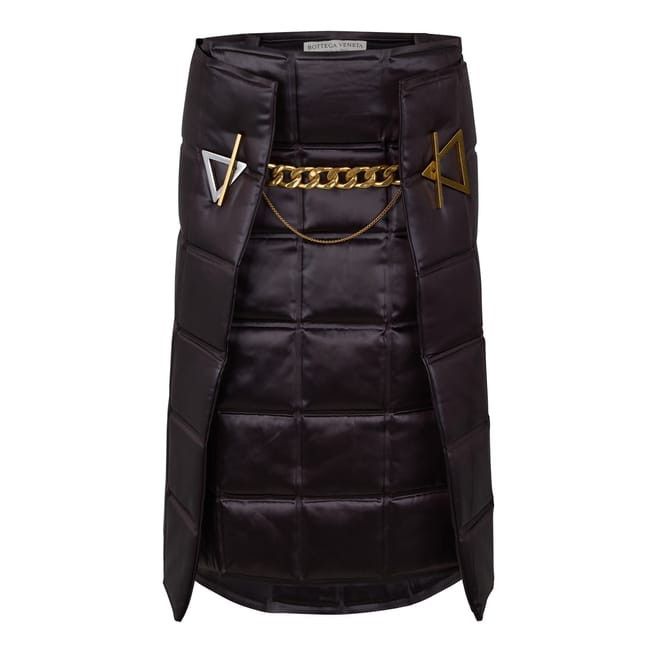 Bottega Veneta Bottega Veneta Bv Lacquered Skirt in Brown Size 30" / US 8 / IT 44 - 1 Thumbnail