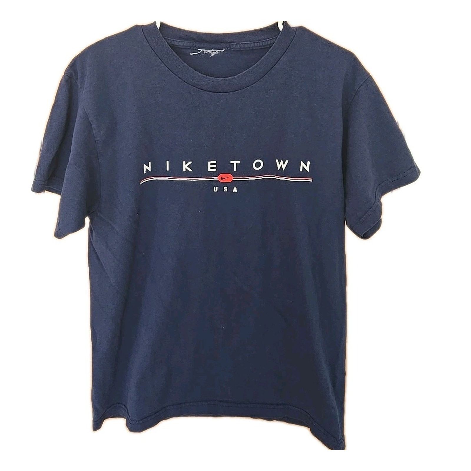Nike Vintage 90s Nike Town USA T-shirt SIZE MEDIUM NAVY BLUE Size US M / EU 48-50 / 2 - 1 Thumbnail