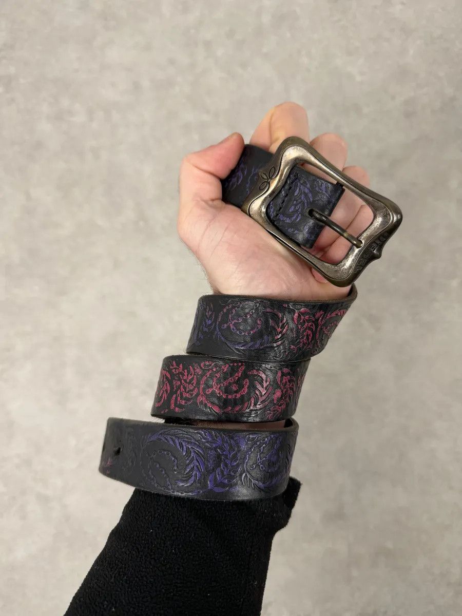 Diesel Diesel Black Embroidered Purple & Pink Pattern Belt Size ONE SIZE - 2 Thumbnail