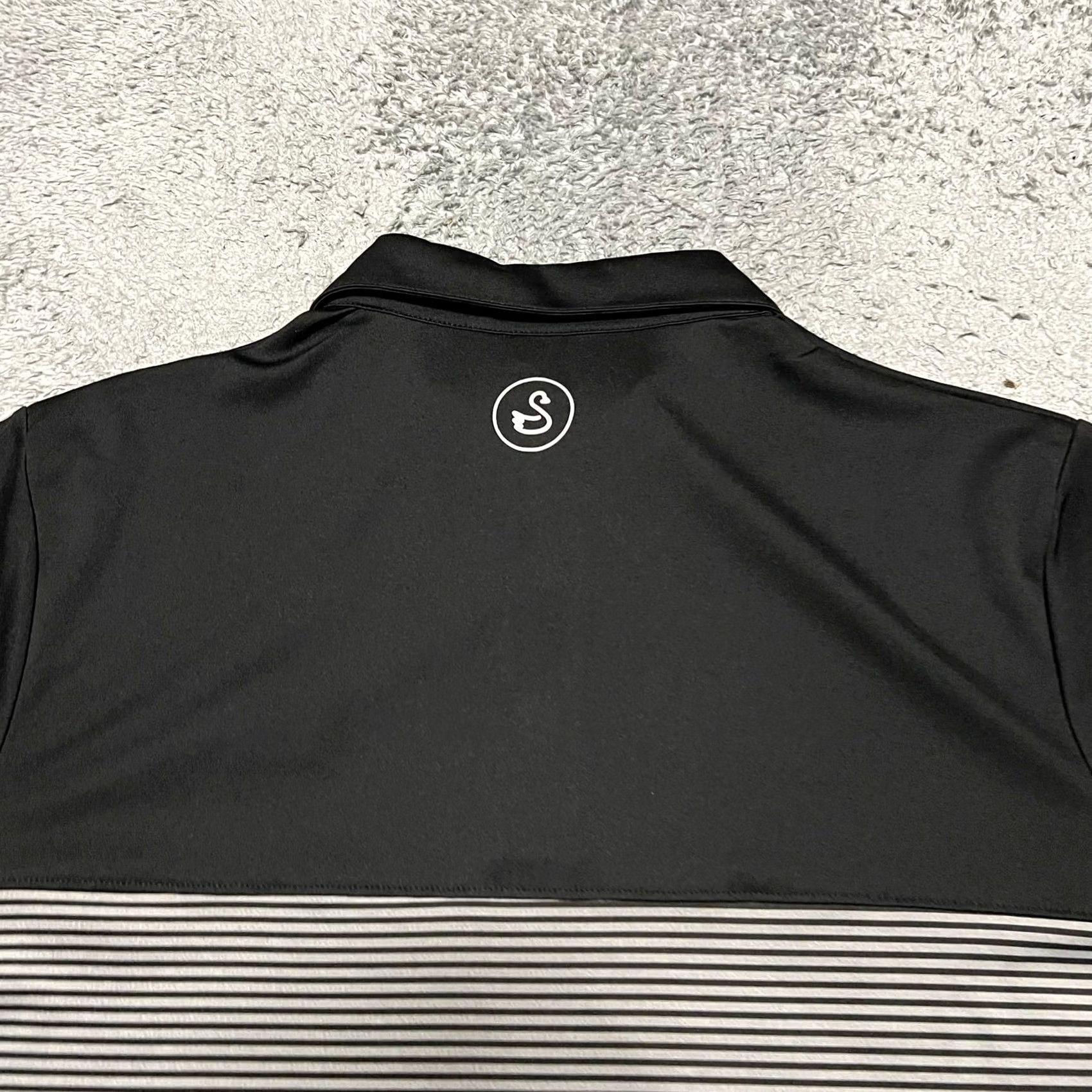 Vintage Swannies Polo Shirt Mens Medium Black Striped Performance Golf Shirt Mens M Black Gray Swannies Polo Shirt Size US M / EU 48-50 / 2 - 4 Thumbnail