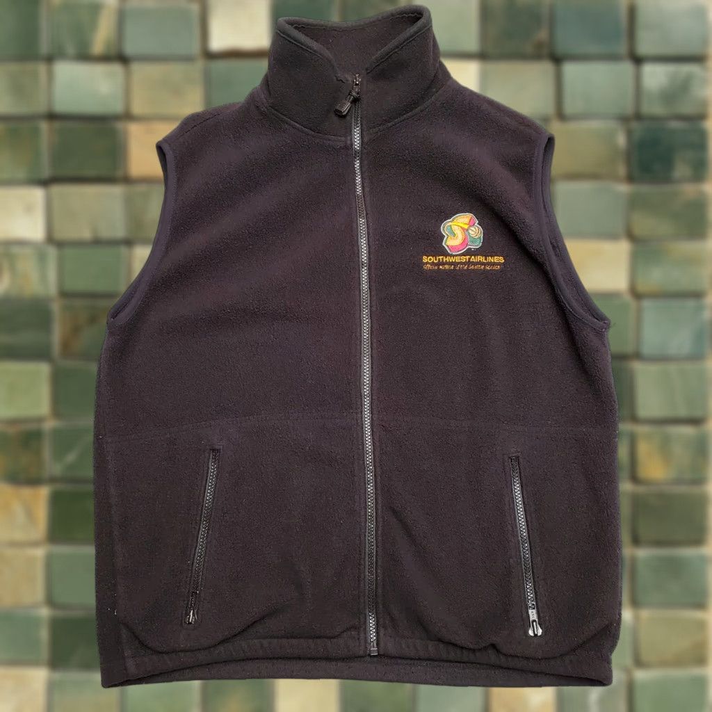 Vintage VINTAGE Seattle Sonics Vest Men M Black Fleece Polyester Full Zip Southwest Tim berl ine? Size US M / EU 48-50 / 2 - 1 Thumbnail