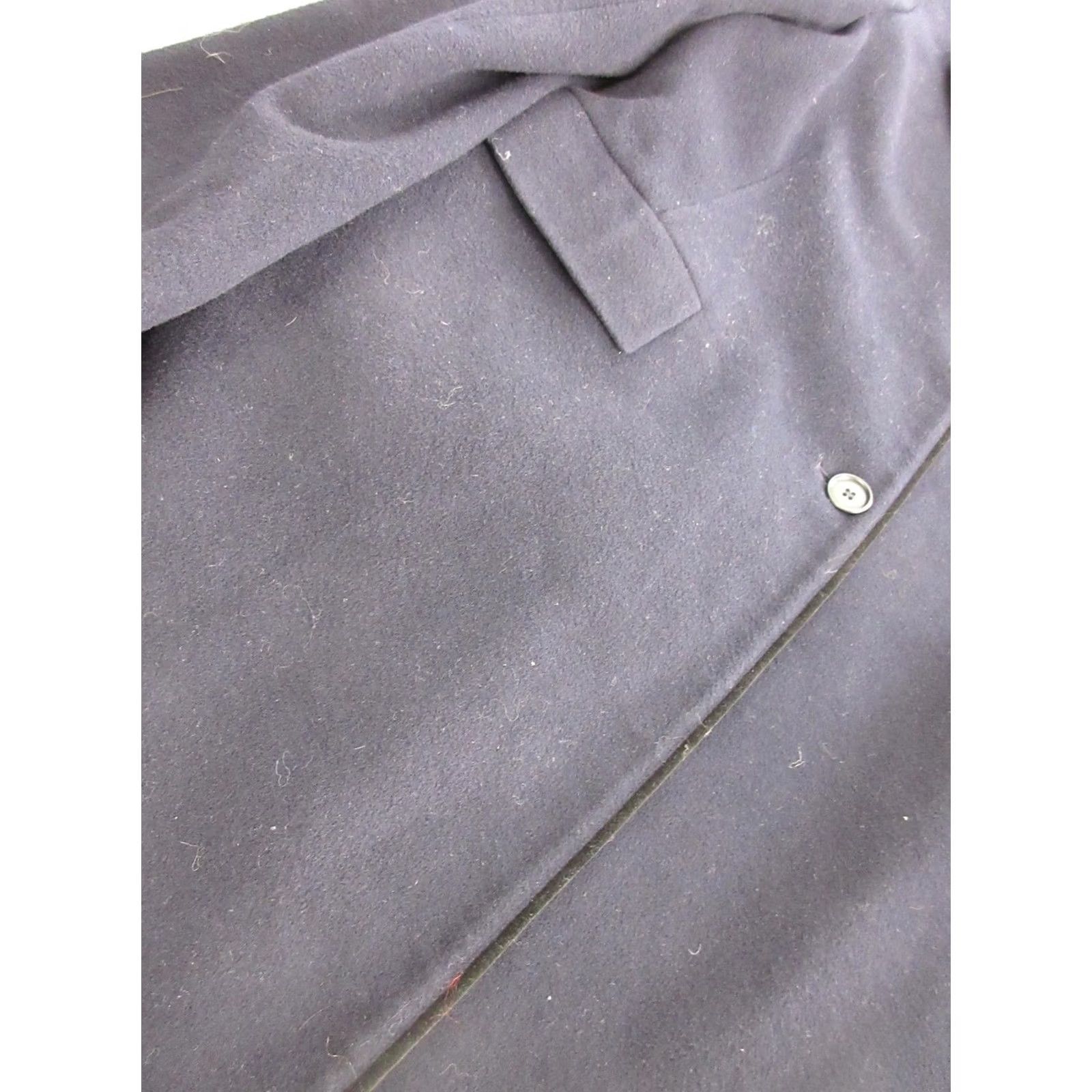 Vintage BARNEYS NEW YORK Coat Womens 42 Navy Wool Cashmere Classic Overcoat Lined Size US XS / EU 42 / 0 - 6 Thumbnail