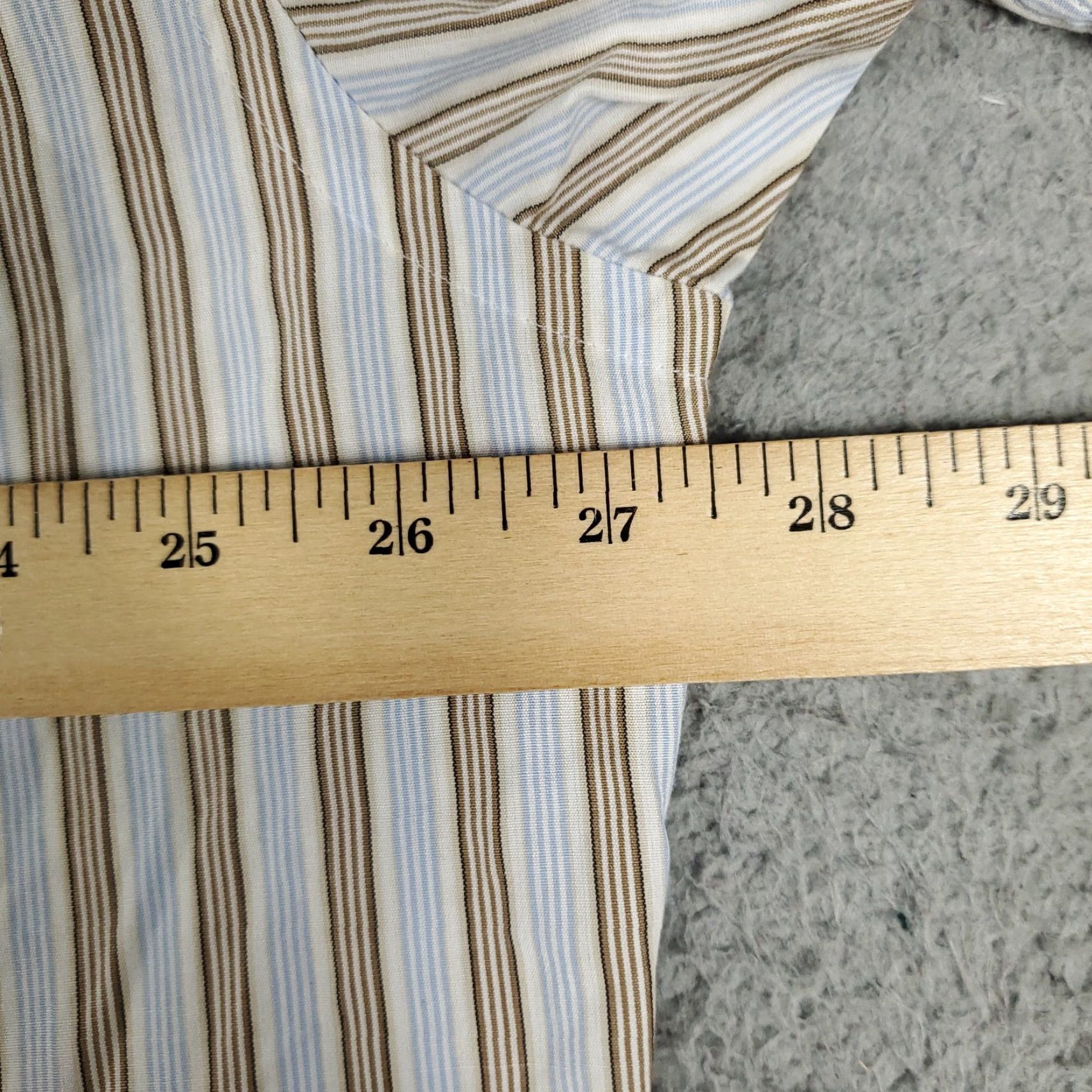 Peter Millar Peter Millar Shirt Mens XL Blue Beige Striped Button-Up Long Sleeve Casual Button-Down Collared Classic Preppy American Colorful Workwear Size US XL / EU 56 / 4 - 5 Thumbnail