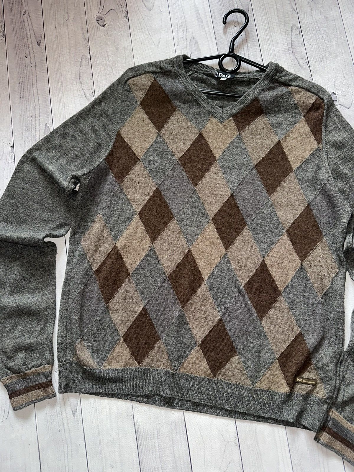 Dolce & Gabbana × Vintage Vintage Dolce Gabbana sweater diamond size M/L Size US L / EU 52-54 / 3 - 2 Thumbnail