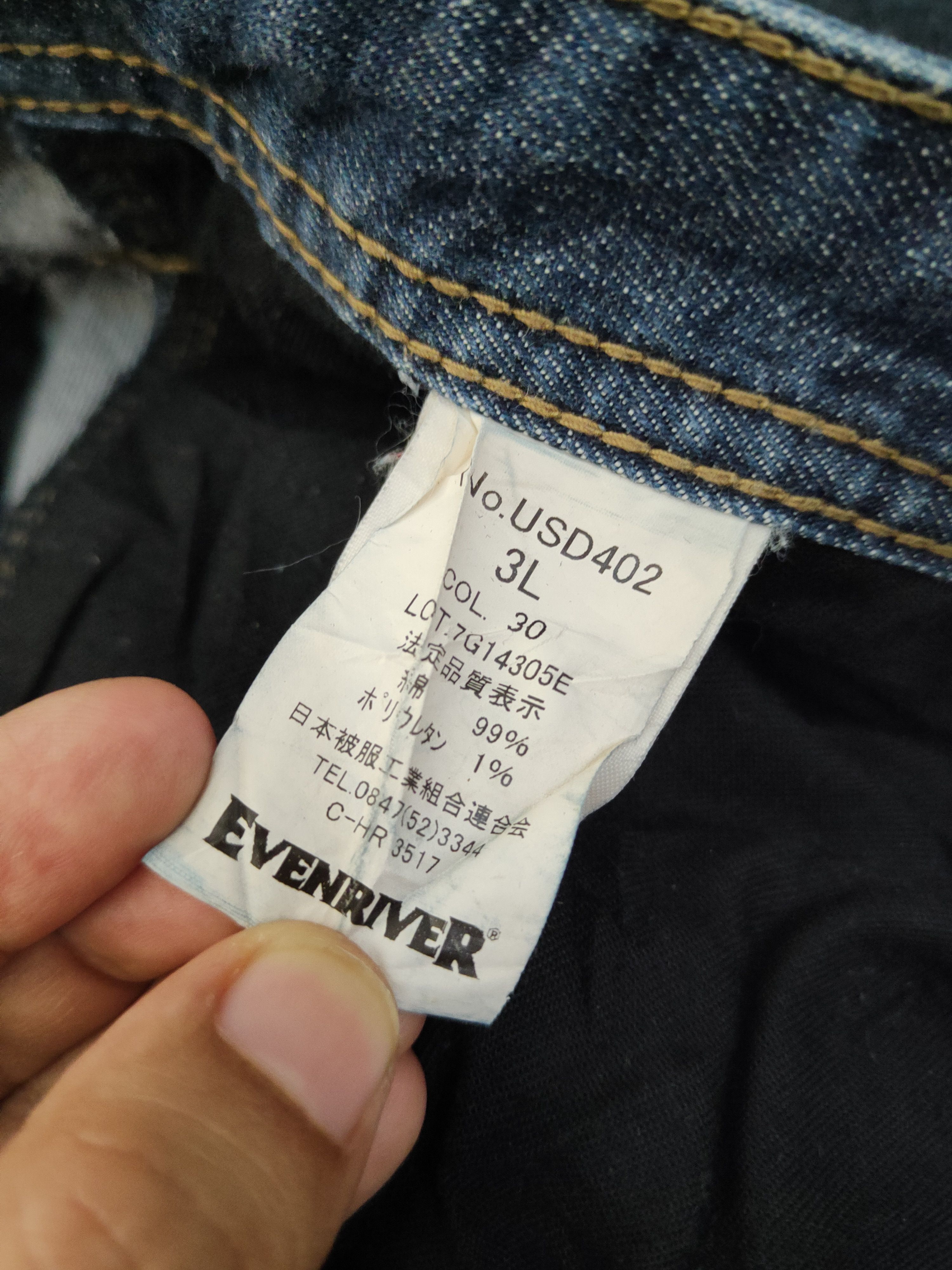 Japanese Brand Evenriver Distressed Ripped denim cargoJeans #W1989 Size 32" / US 10 / IT 46 - 16 Thumbnail