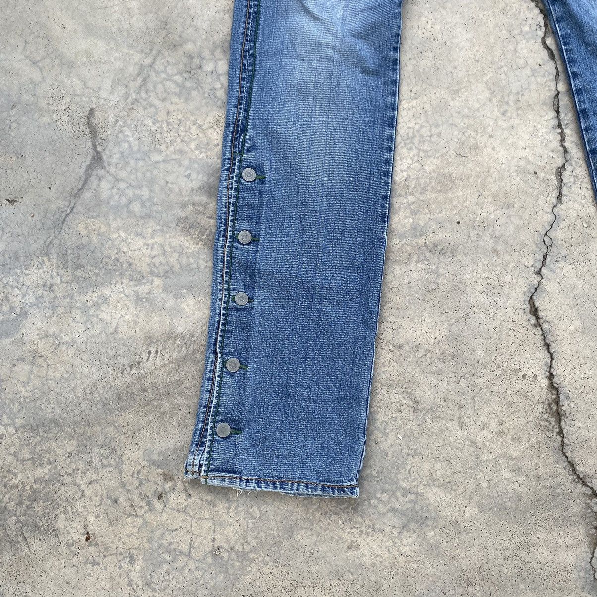 Japanese Brand Morgan Homme Y2K Archive Distressed Buttoned Denim Jeans Size 34" / US 12 / IT 48 - 9 Thumbnail