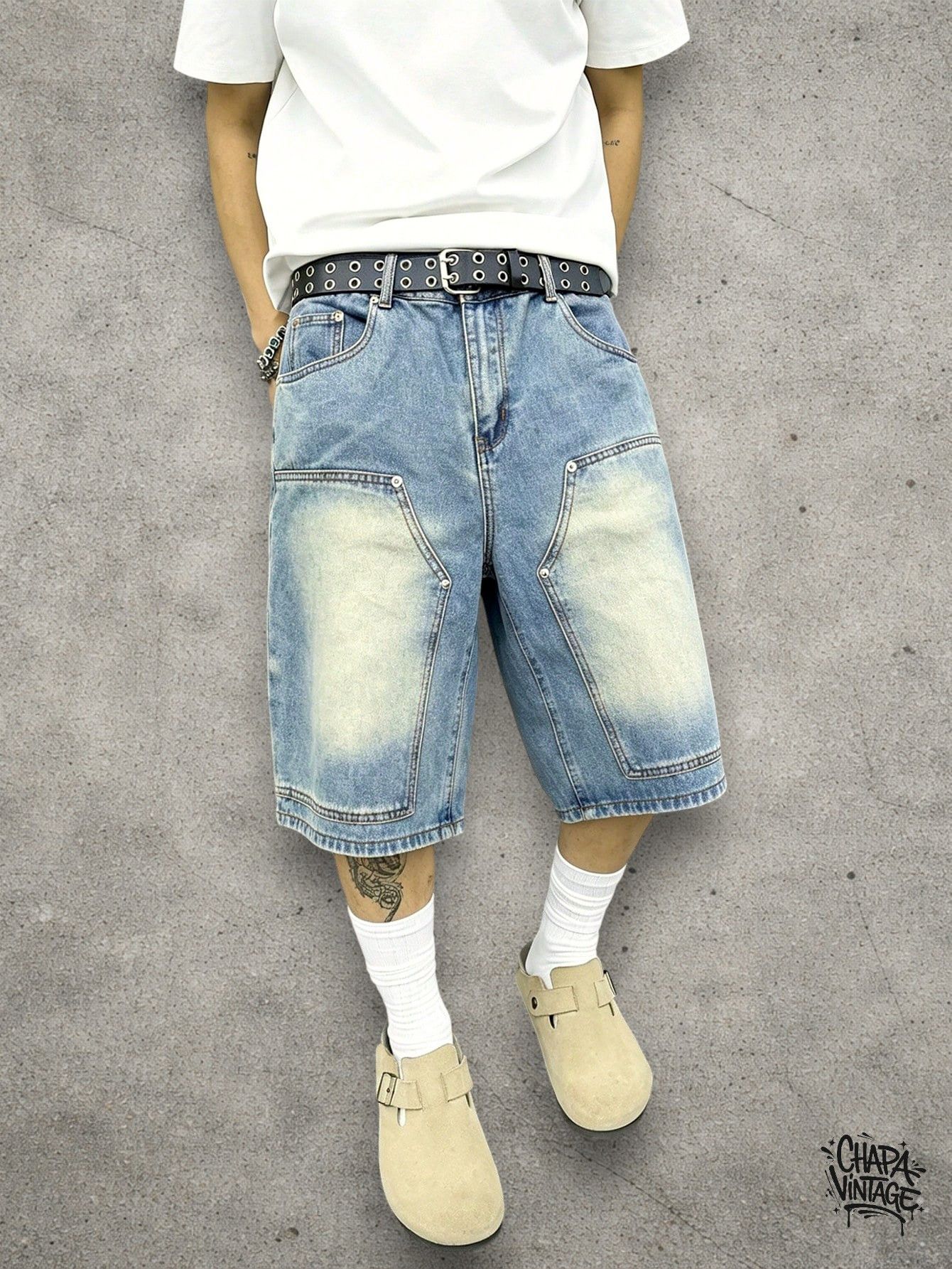 Japanese Brand Washed denim work shorts Size US 32 / EU 48 - 3 Thumbnail