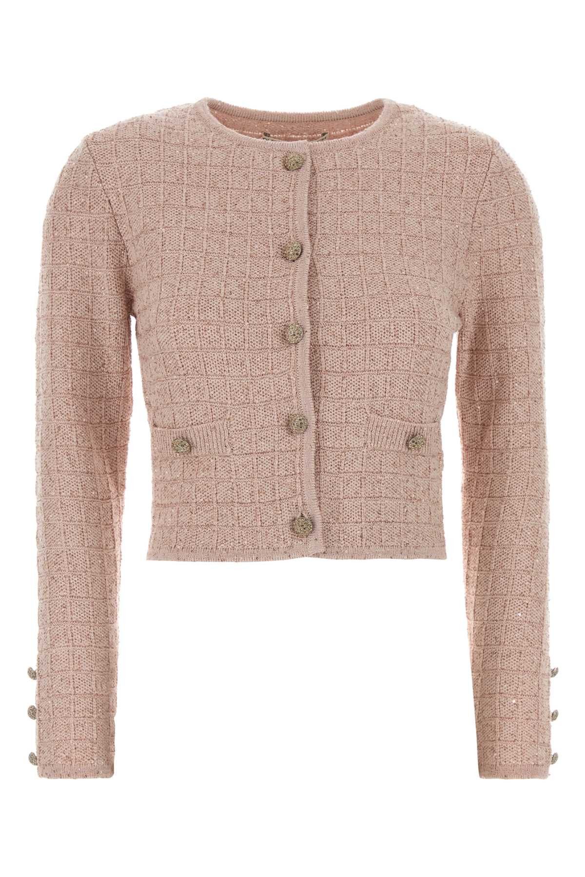 Alessandra Rich Pink Boucle Cardigan Size S / US 4 / IT 40 - 1 Thumbnail