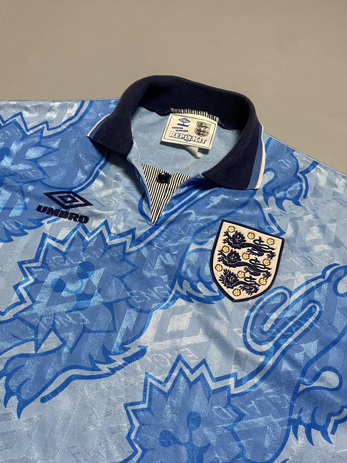 Umbro England Third 1993 vintage big print logo shirt jersey Size US XS / EU 42 / 0 - 6 Thumbnail