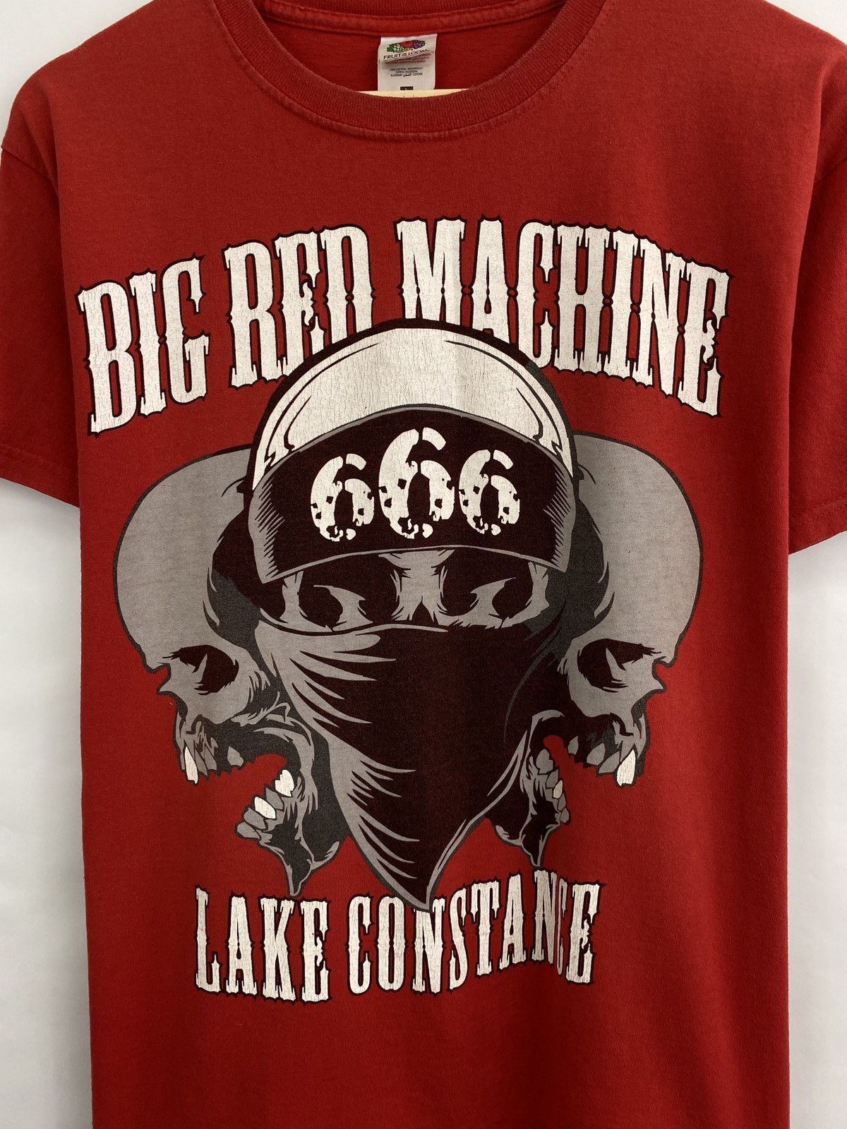 Harley Davidson Vintage 90s The Big Red Machine 666 Lake Constance t-shirt Size US L / EU 52-54 / 3 - 4 Thumbnail