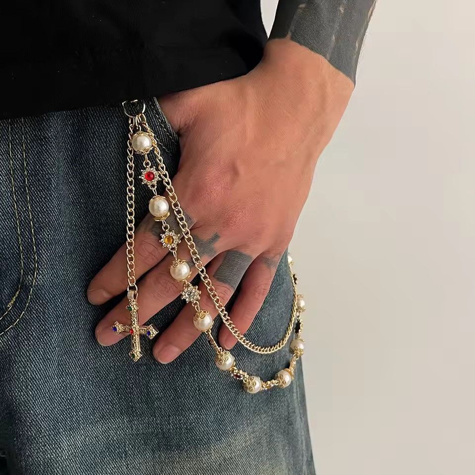 Jewelry Streetwear Punk Gold Color Keychain Pants Chain Size ONE SIZE - 2 Thumbnail