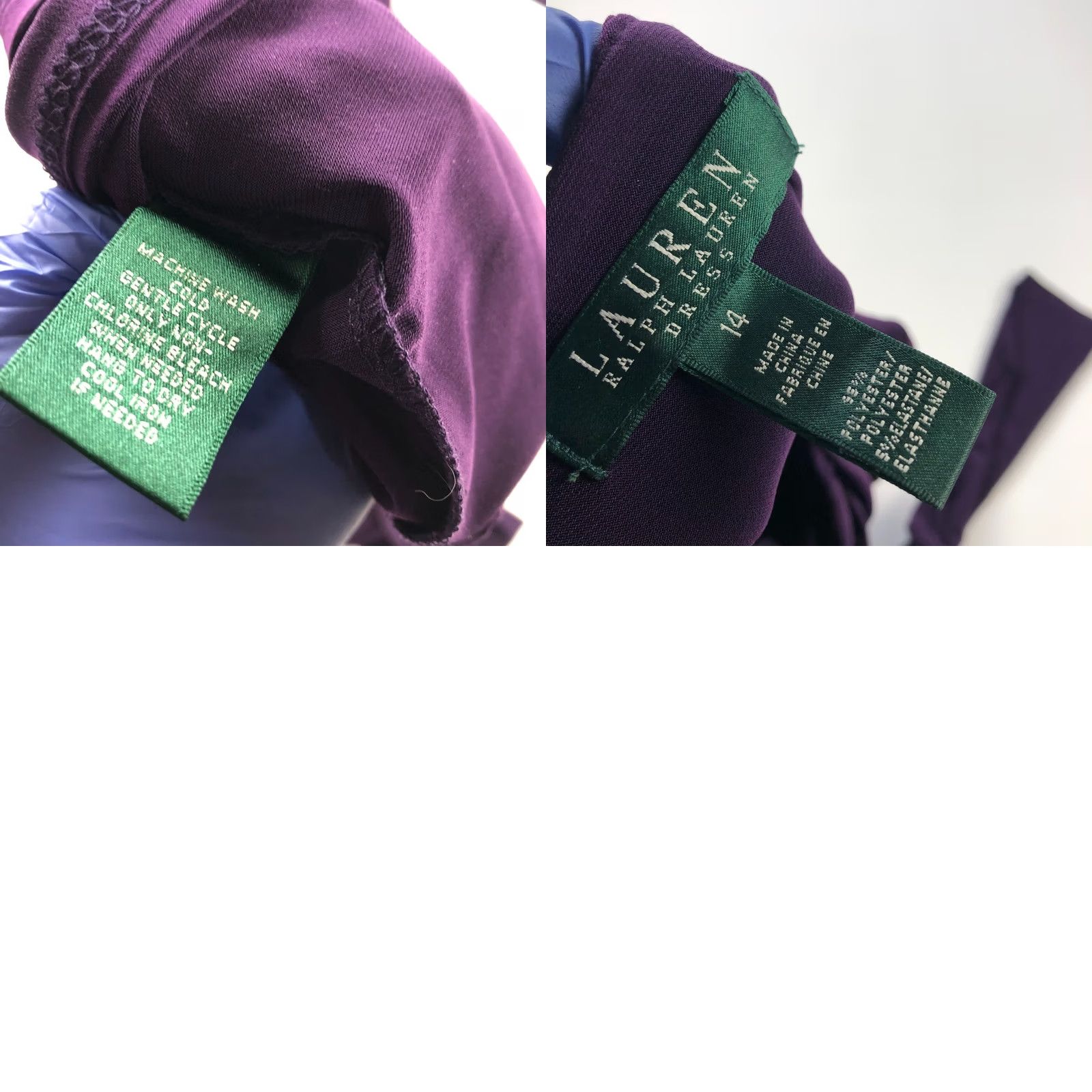 Ralph Lauren Lauren Ralph Lauren Dress A-Line Knee Length Purple MINT Draped Ruched 14 14 Size XL / US 12-14 / IT 48-50 - 10 Thumbnail