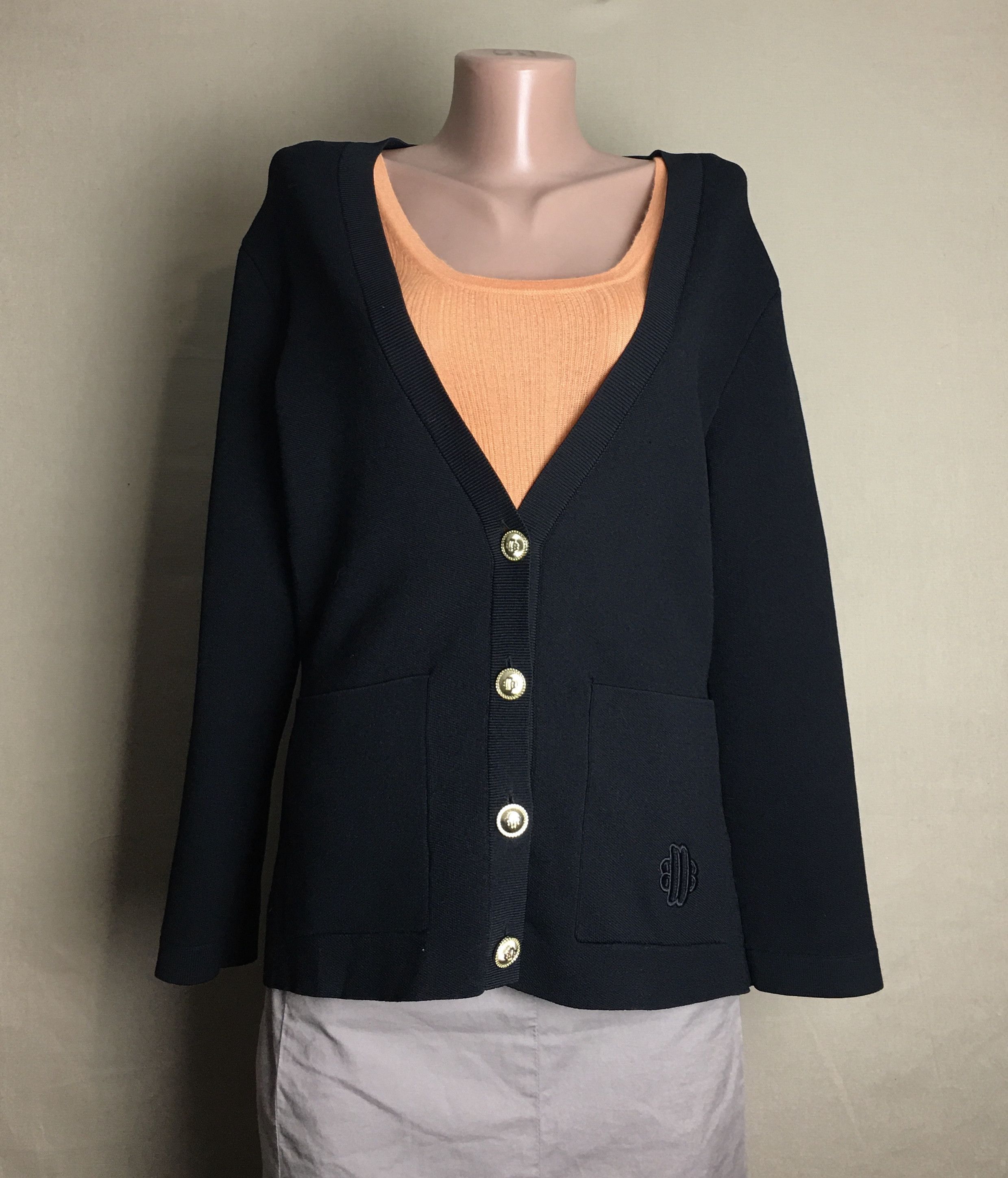 Maje MAJE Embroidered Logo Knitted Cardigan Black Size 2/M Size M / US 6-8 / IT 42-44 - 8 Thumbnail