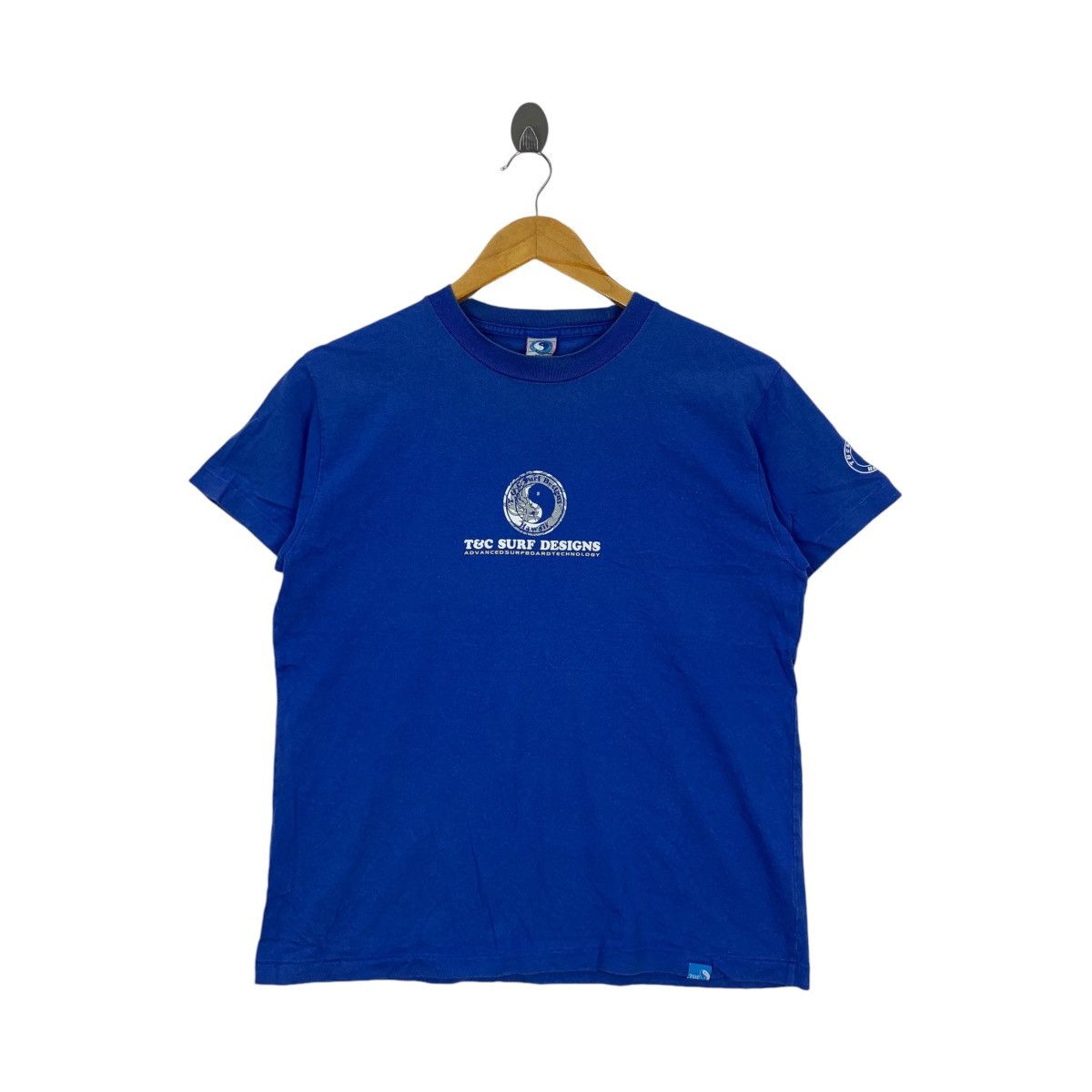 Vintage Vintage 90’ T&C SURF DESIGNS Ying Yang OG Logo Tee Shirt Size S / US 4 / IT 40 - 1 Thumbnail
