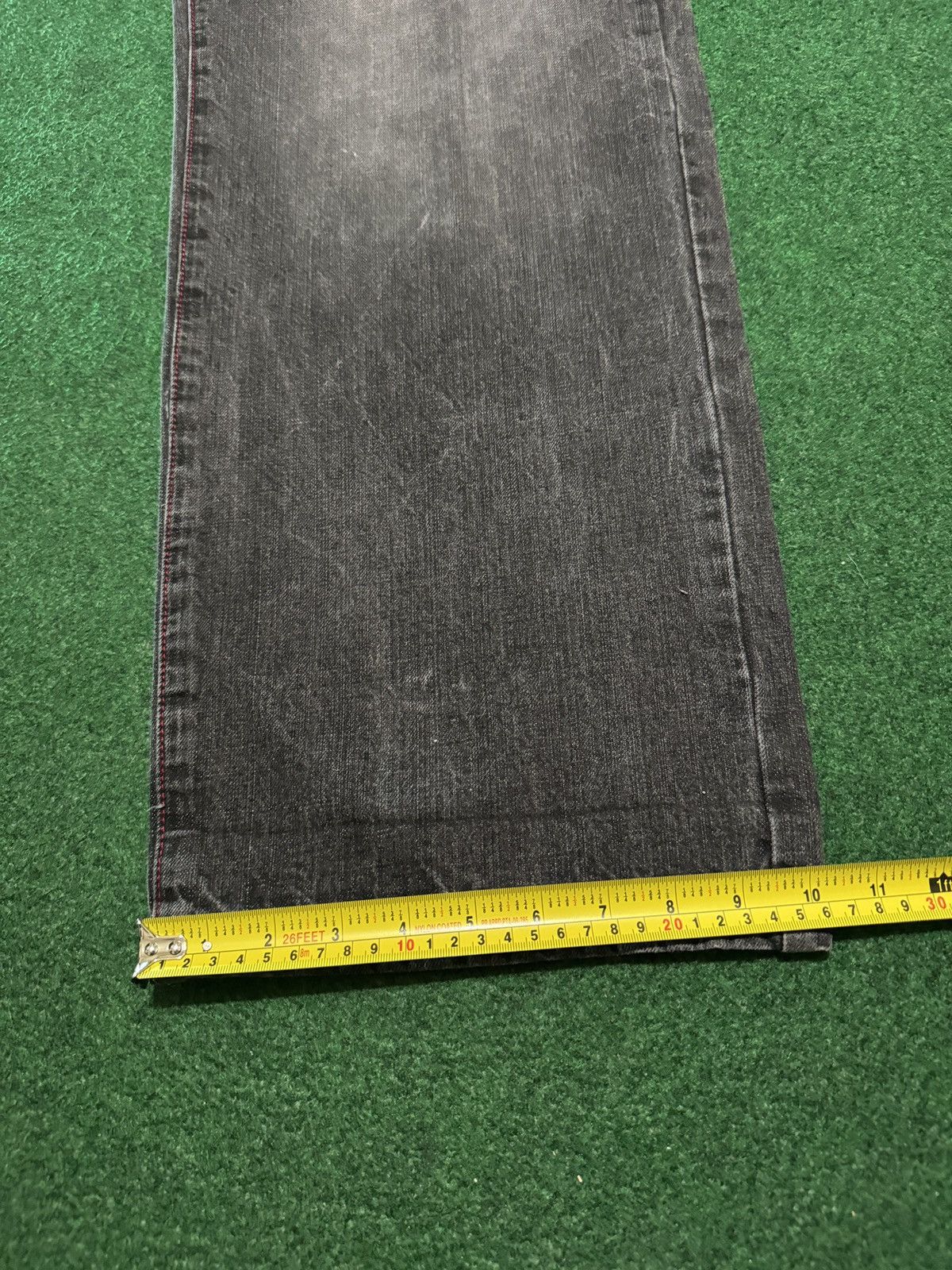 Vintage Miskeen Streetwear Wide Leg Y2K Denim Pants 42x32 Black Size US 42 / EU 58 - 8 Thumbnail