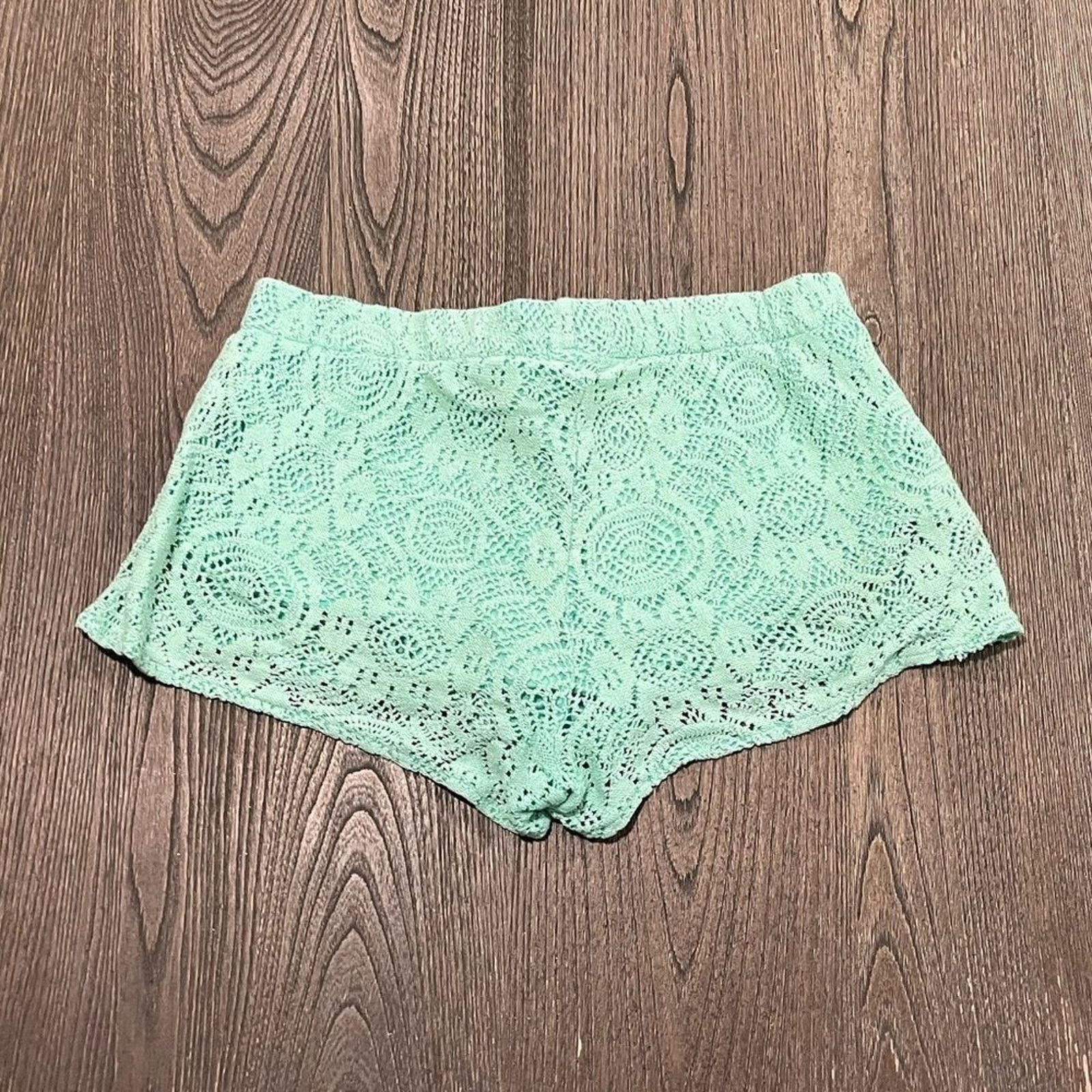 Vintage Aerie Robins Egg Blue Crochet Lace Shorts Size S Size 27" / US 4 / IT 40 - 4 Thumbnail