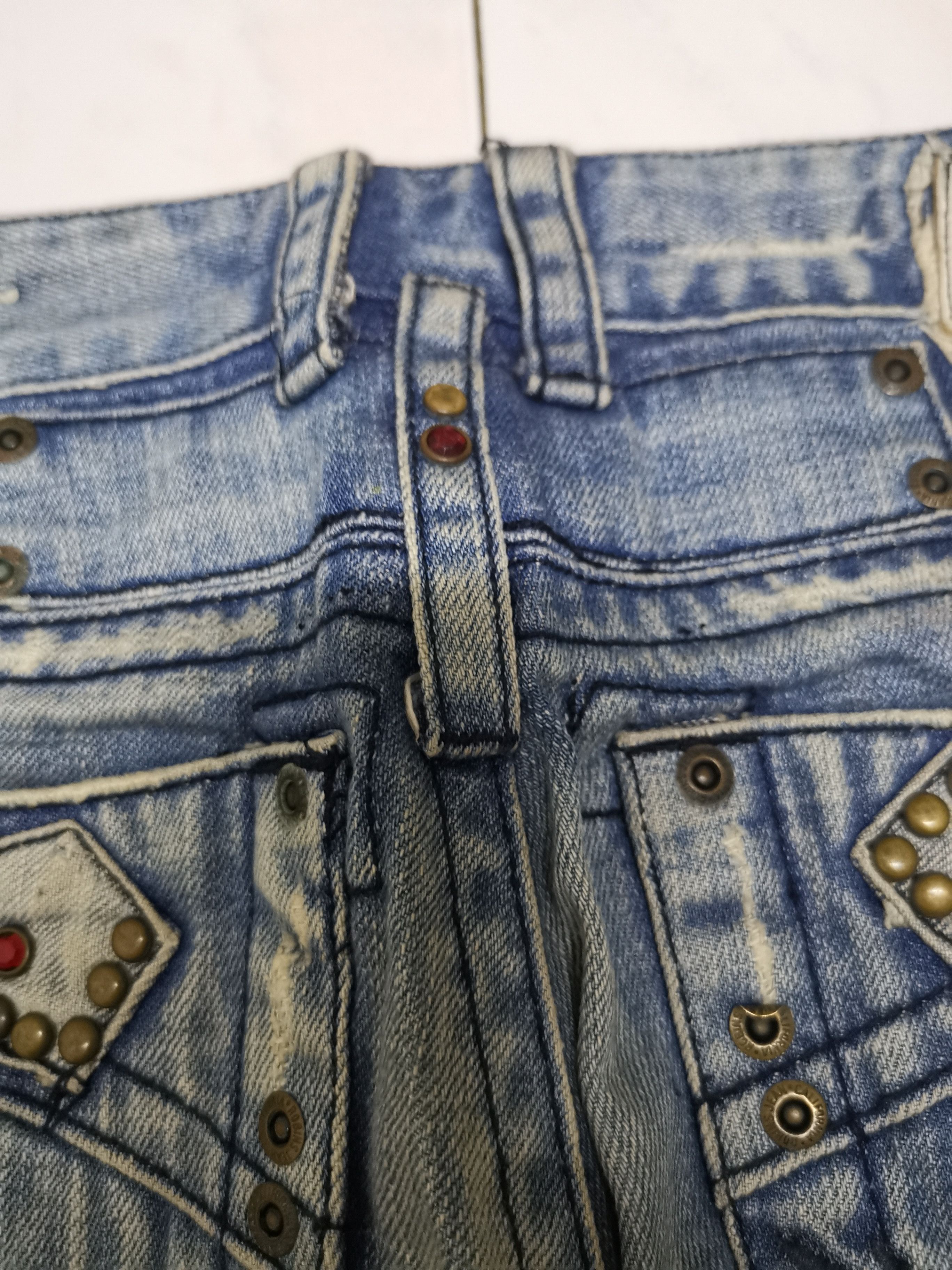 Robins Jeans Robin’s Jean Studded Denim Pants Y2K Hip Hop Rare Design Size US 31 - 4 Thumbnail