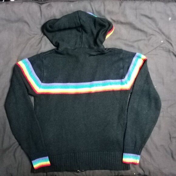 Vintage Vintage Ann Chabrol Rainbow Stripe Knit Hoodie Sweater Size L / US 10 / IT 46 - 6 Thumbnail