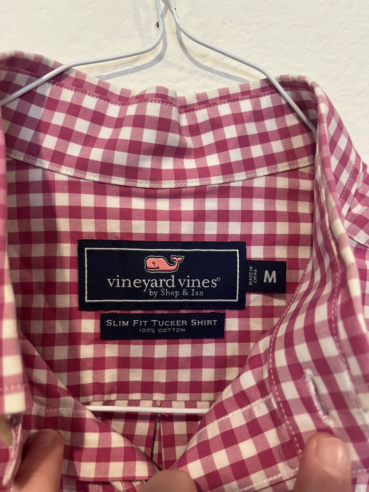 Vineyard Vines Vineyard Vines Men’s Pink Gingham Slim Fit Tucker Shirt Size US M / EU 48-50 / 2 - 2 Thumbnail