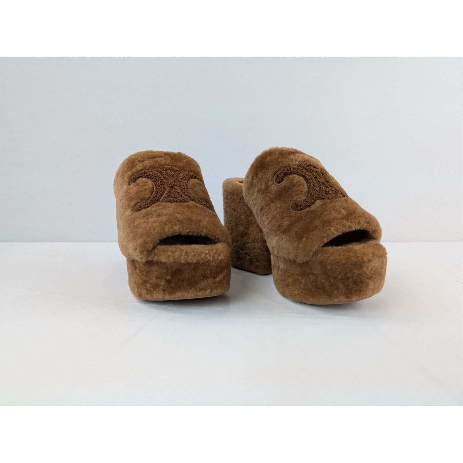 Celine o1rshd1 Elena Mule in Shearling Sandal slipper in Brown Size US 9 / IT 39 - 5 Thumbnail